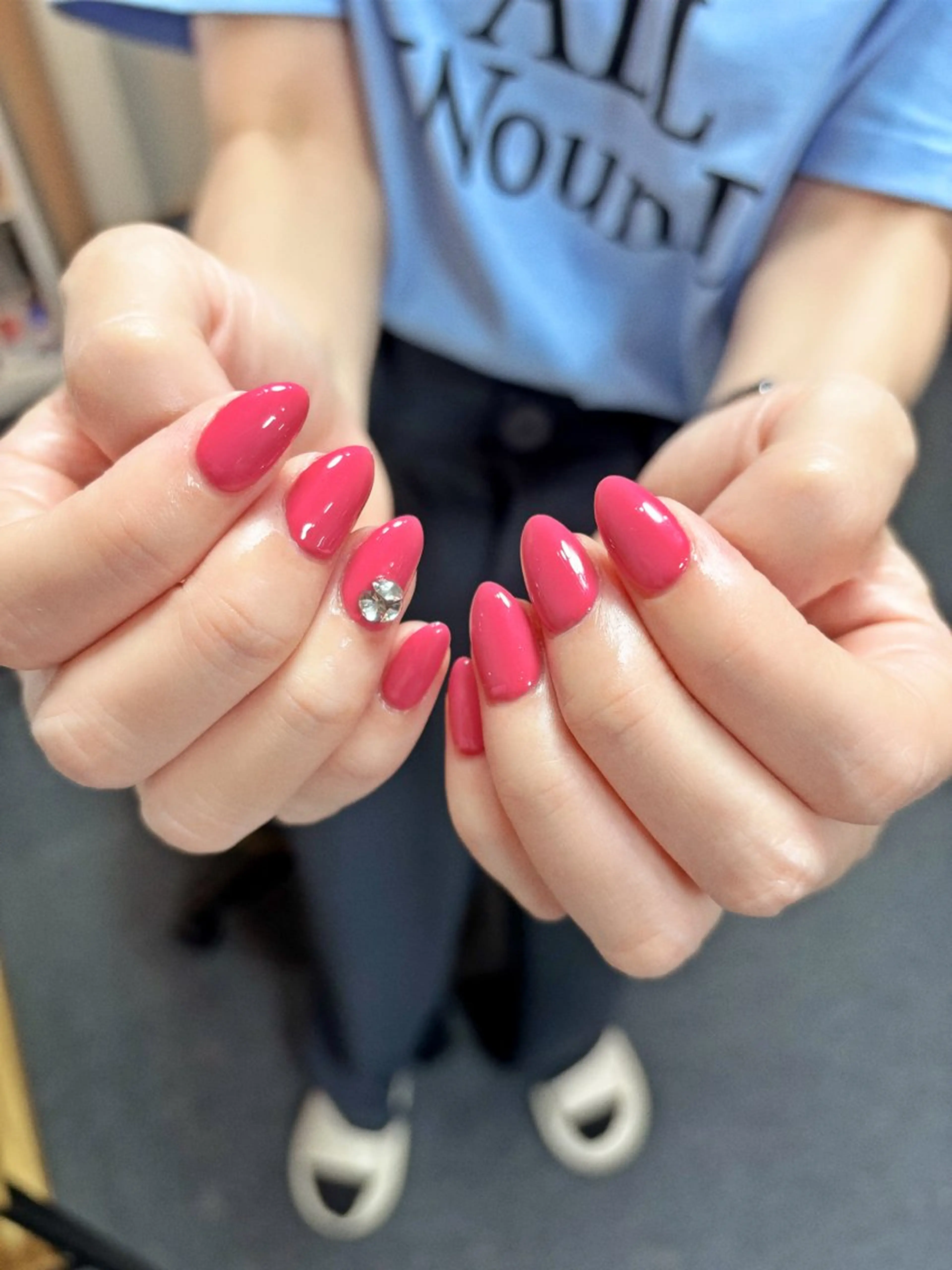 ネイル ワンカラーネイル ピンク シンプルネイル ハンドネイル ハンドケア 🎀NAIL🎀 AI🪄︎︎◝✩のネイルデザイン