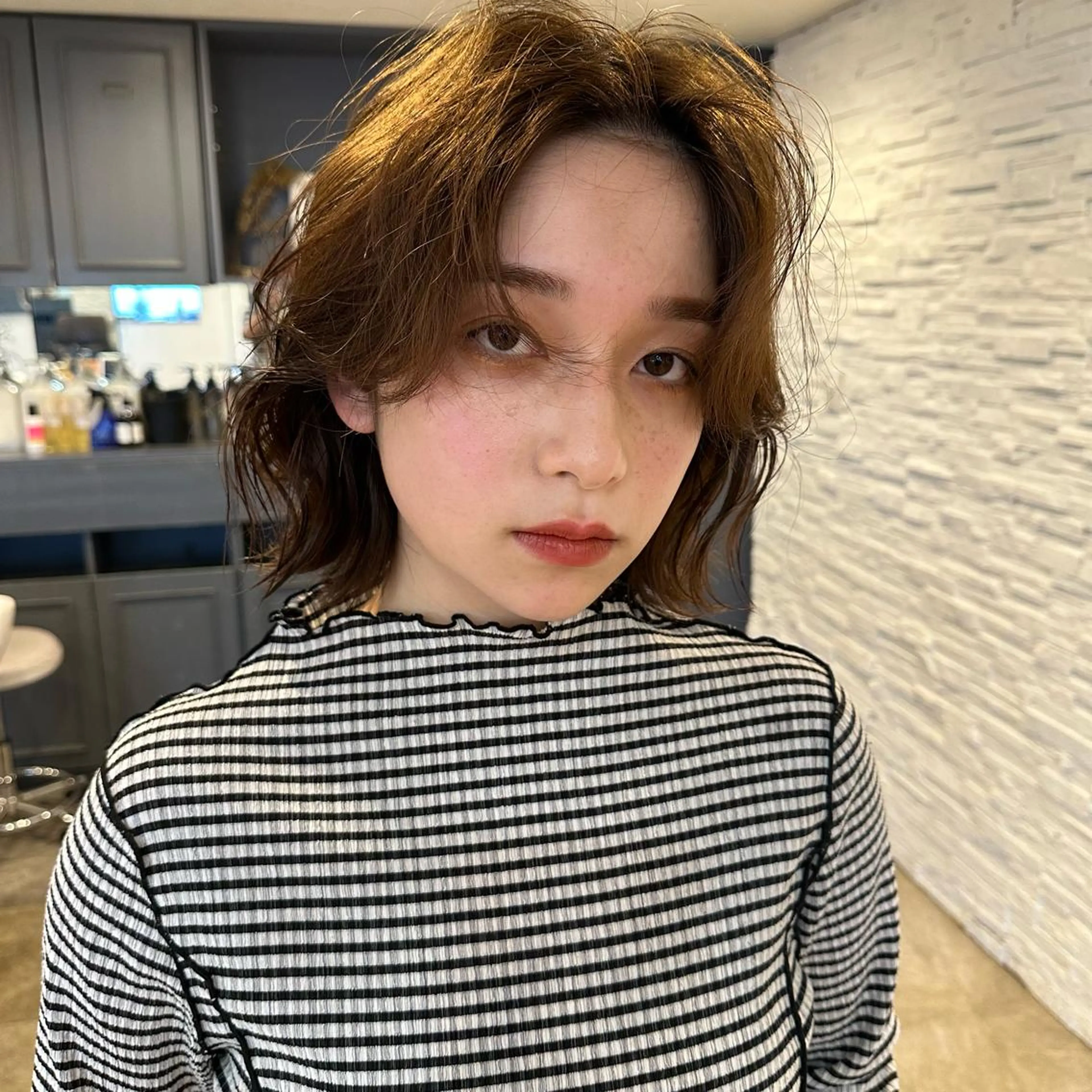 ミディアム 古沢 新のヘアスタイル