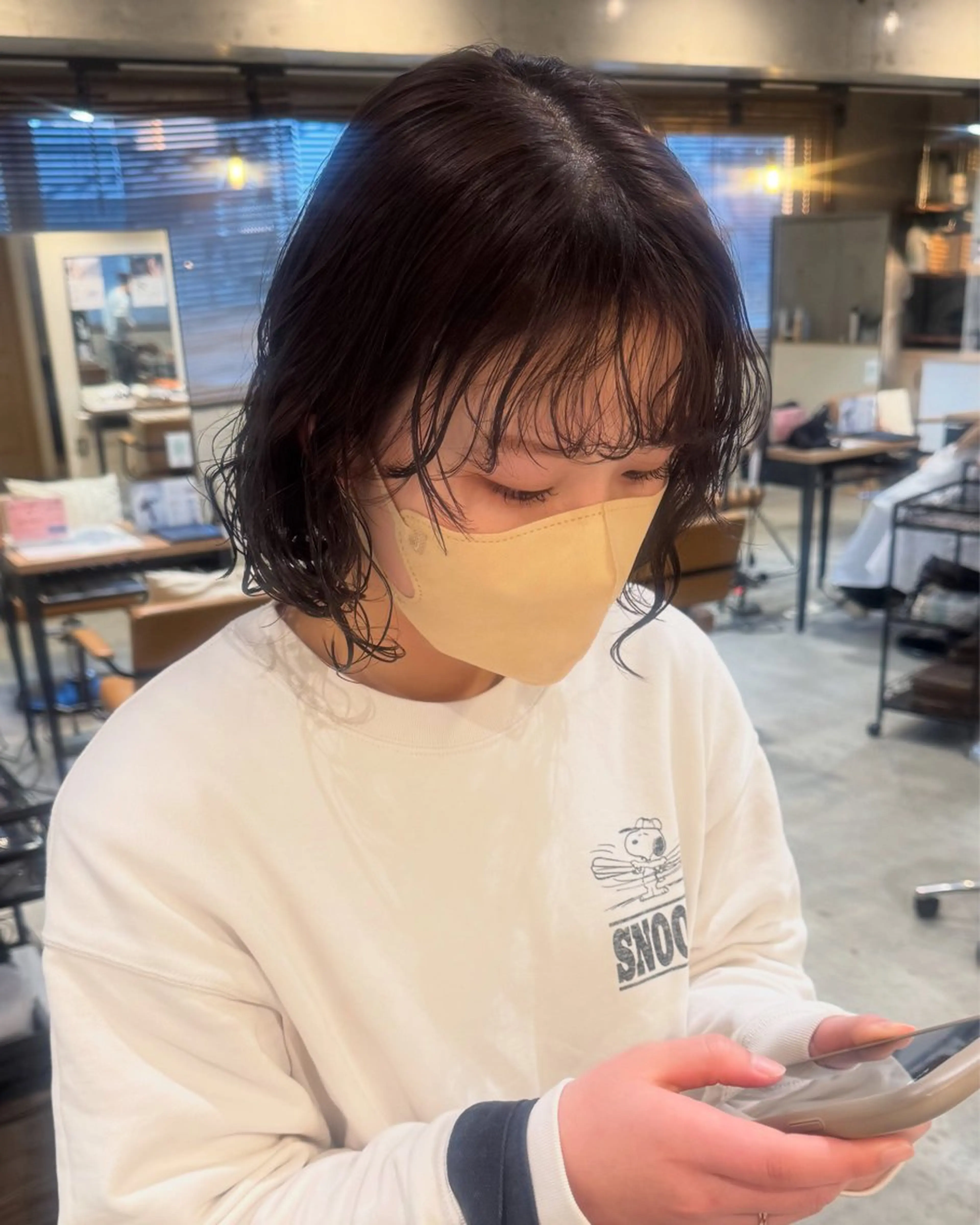 ショート カラー パーマ カット ヘアカラー パーマ トリートメント 顔まわり/艶カラー/ 🤎himari🤎のヘアスタイル