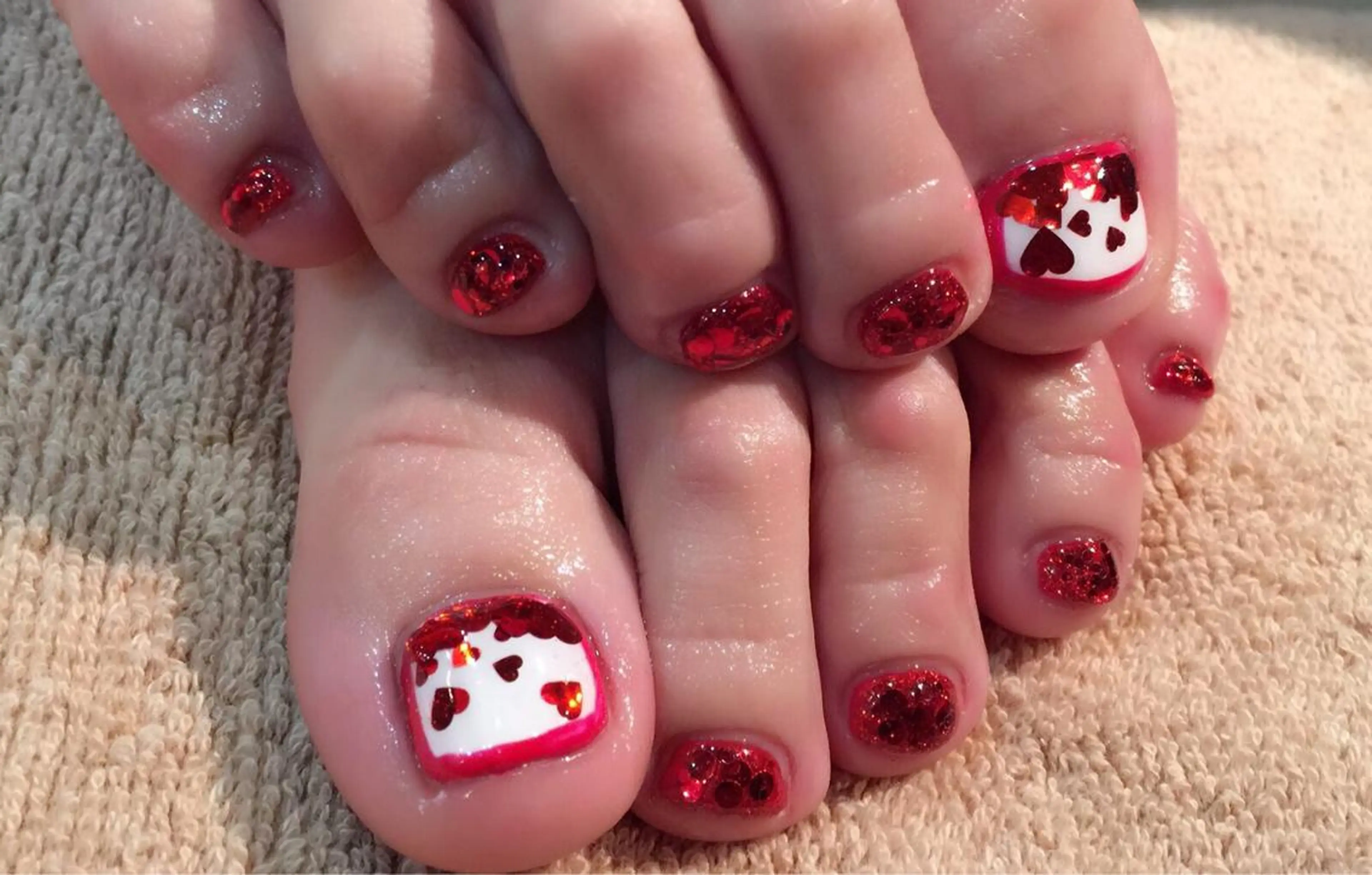 ネイル フットネイル ハート a yakaのネイルデザイン