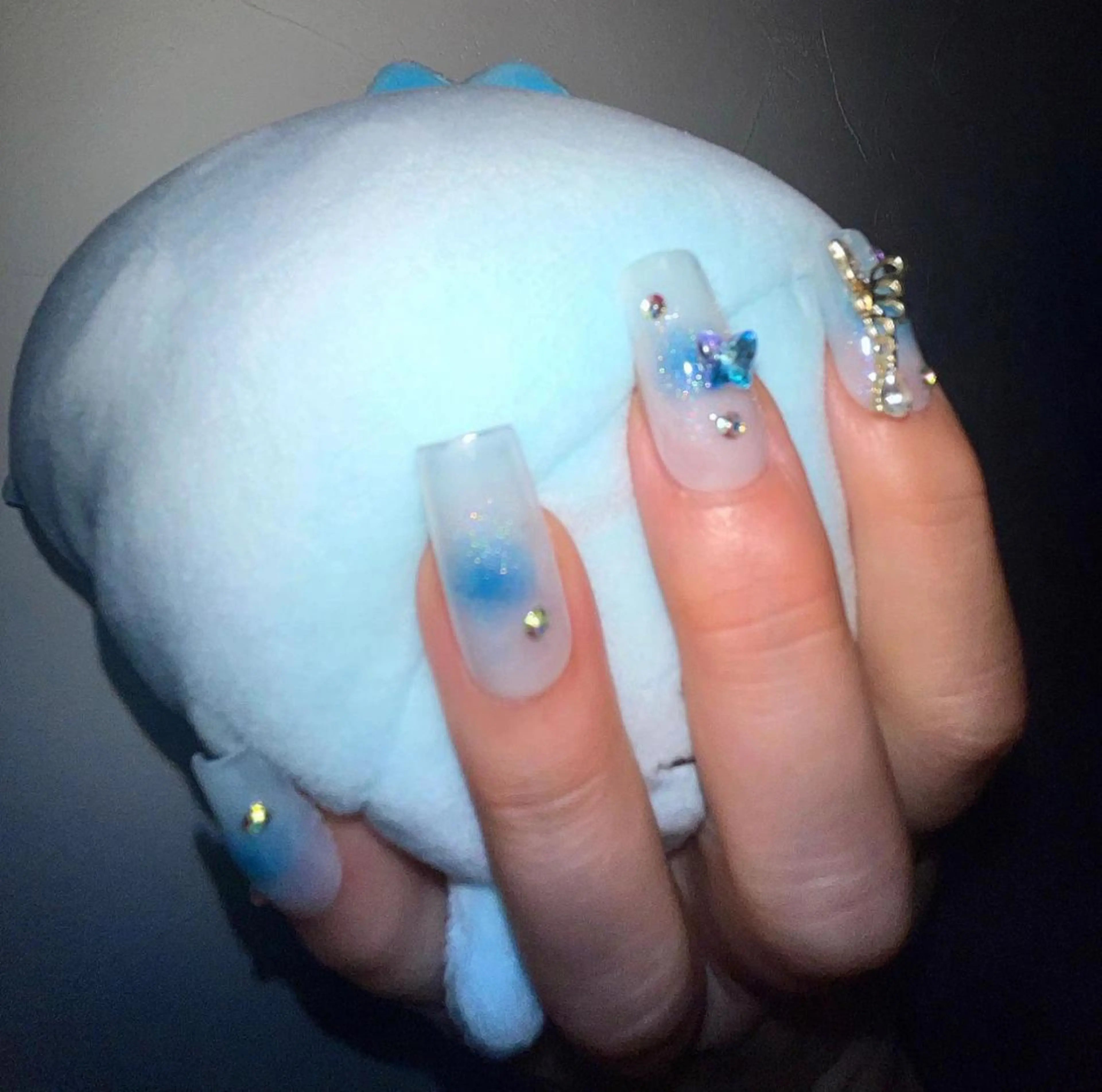 ネイル ブルー チークネイル Bianca watanabeのネイルデザイン