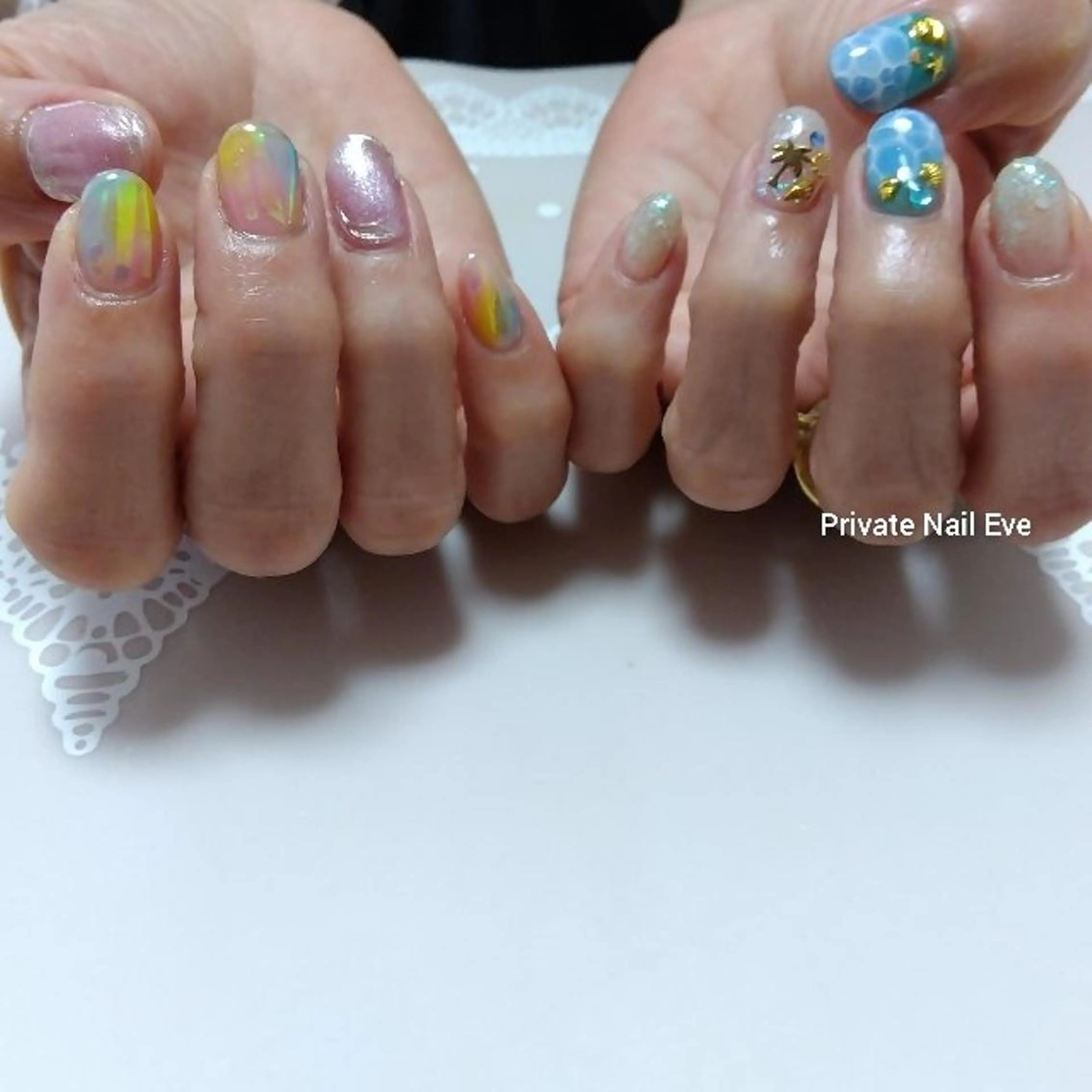 ネイル 氷ネイル・うるうるネイル ハンドネイル ネイル junkoのネイルデザイン