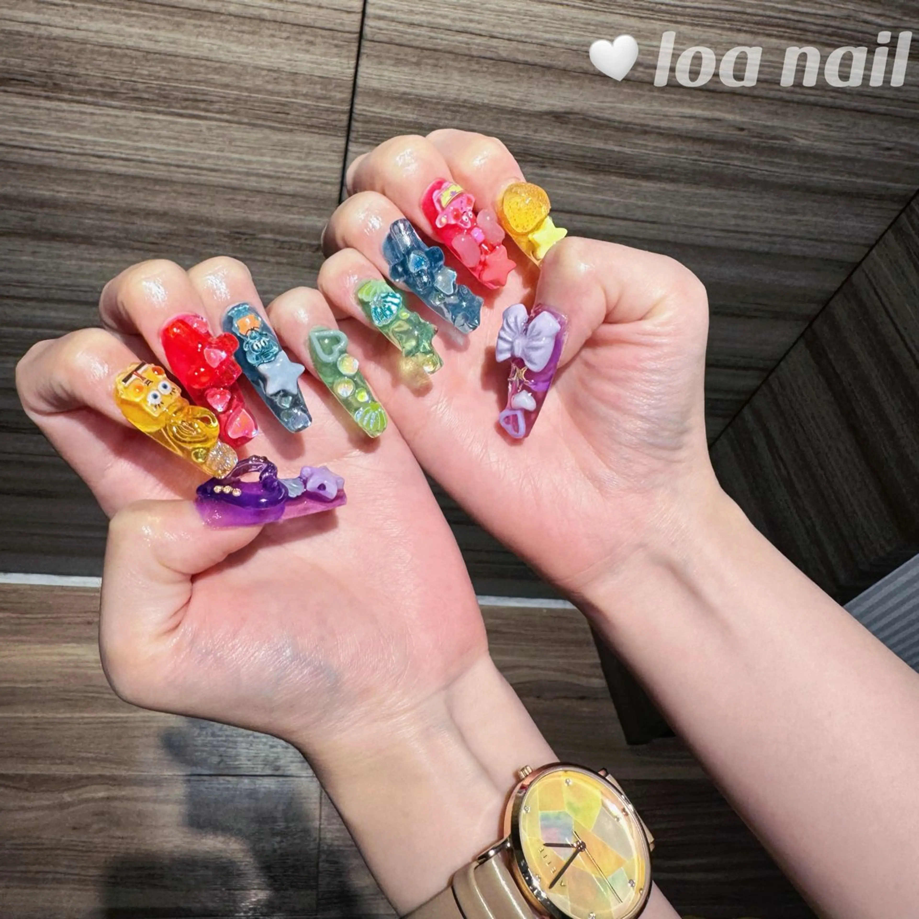 ネイル クリアネイル 韓国ネイル ロングネイル 夏ネイル princess 木戸　唯のネイルデザイン