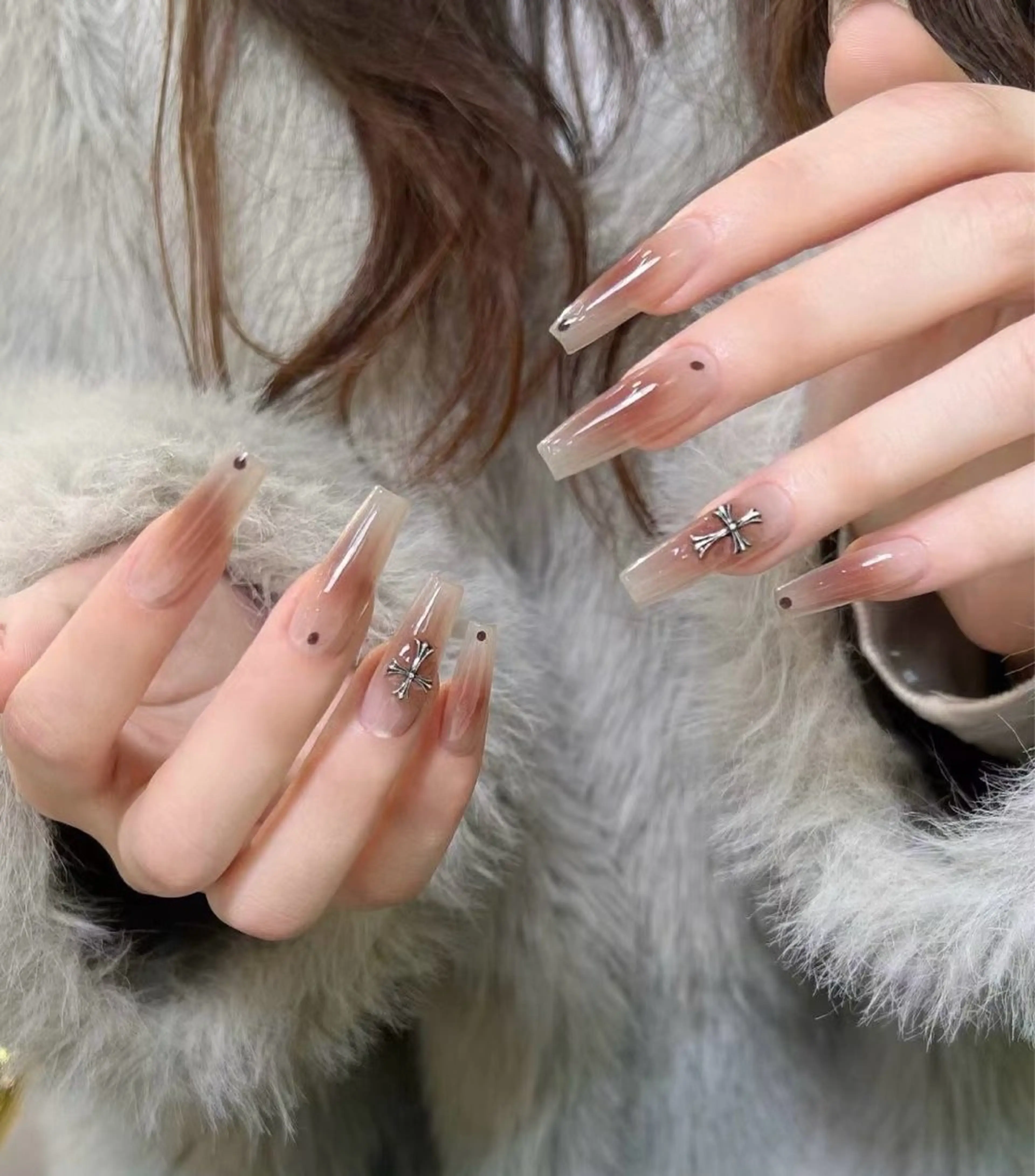 ネイル アートネイル オーロラネイル チークネイル フレンチネイル ガラスフレンチ 🎀🎀YooLi Nail Salonのネイルデザイン