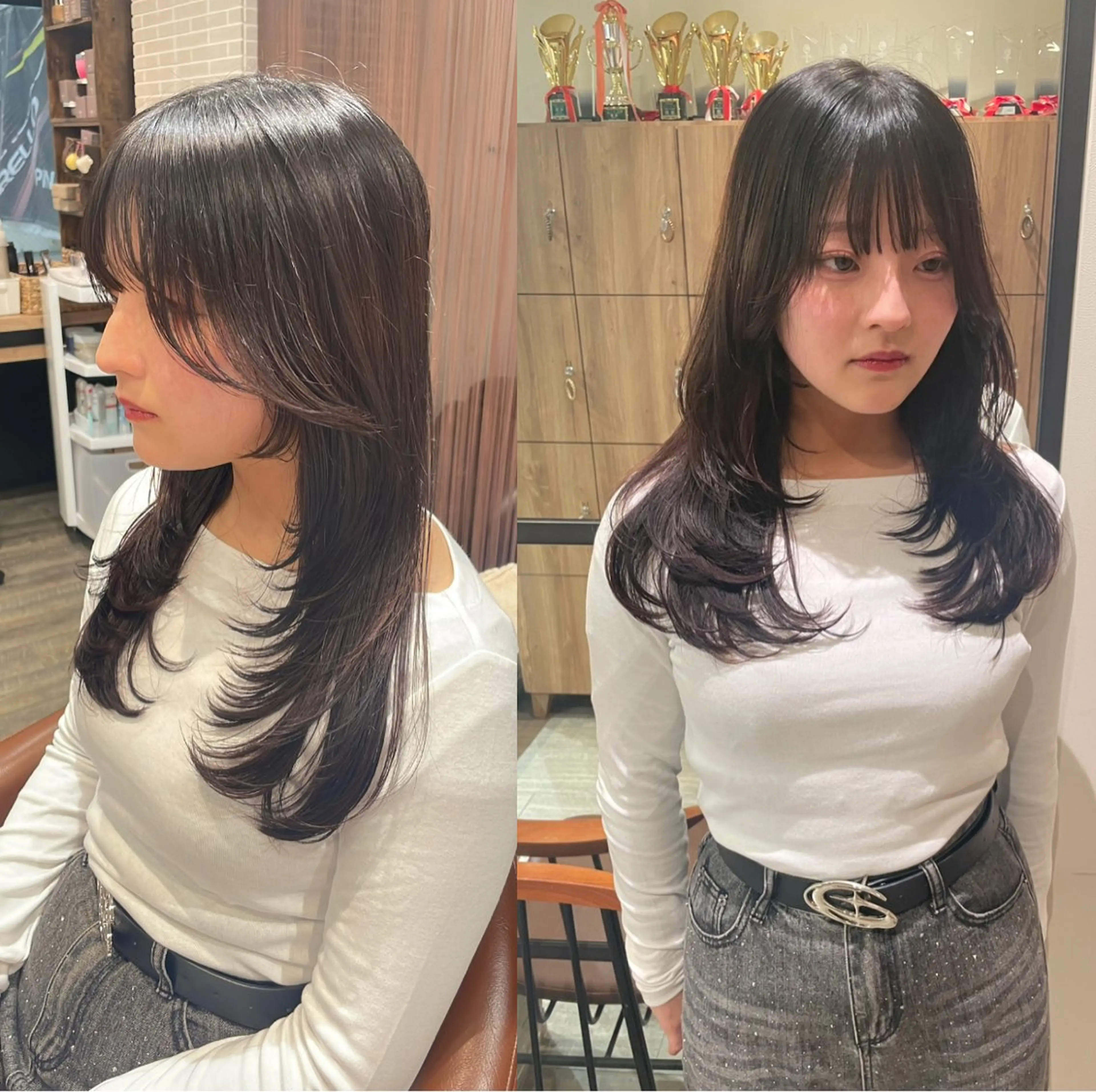 セミロング カット ヘアカラー トリートメント 大人可愛い/レイヤー /ブリーチ/溝口誠二のヘアスタイル