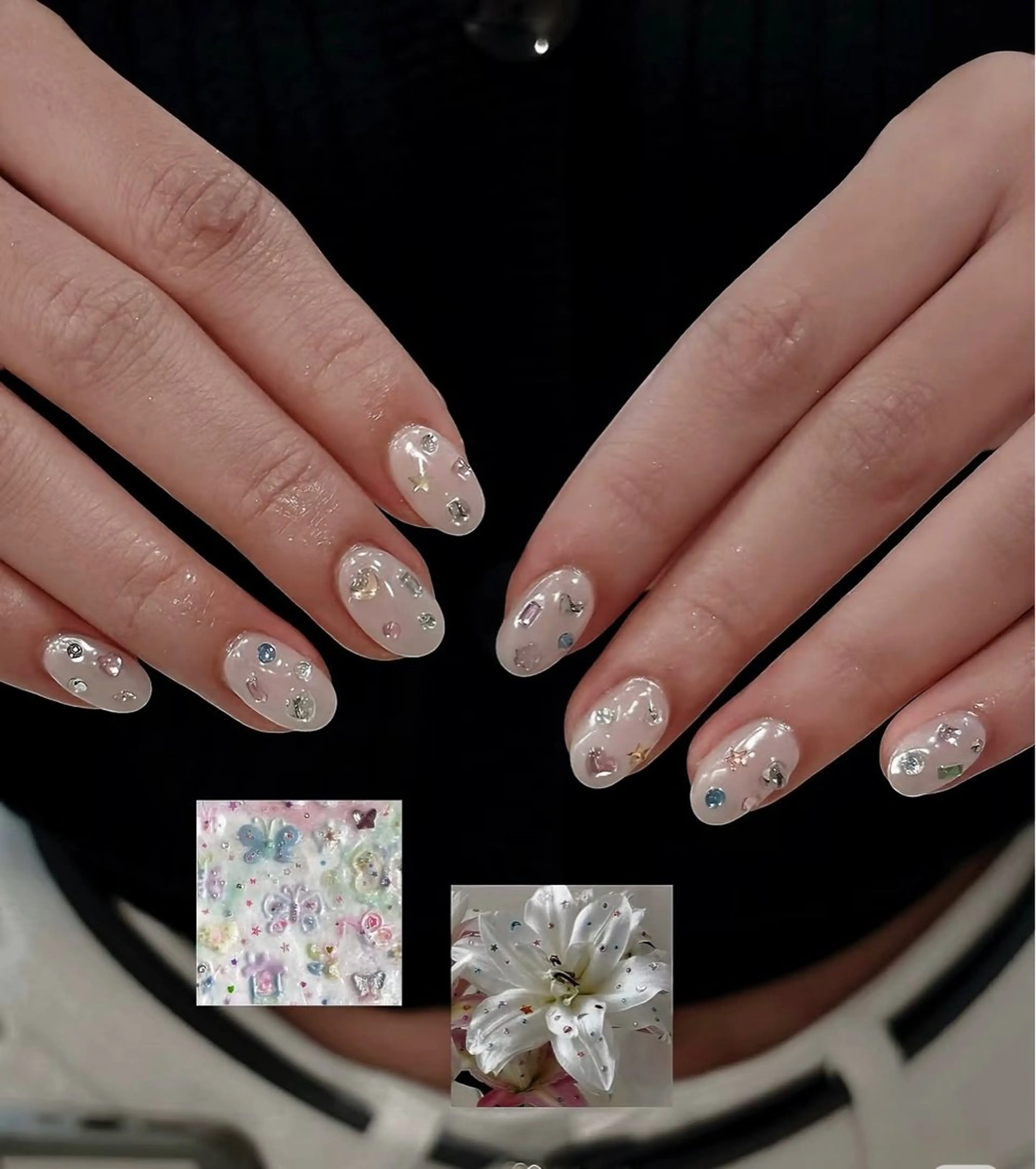 ネイル チークネイル フレンチネイル ジェルネイル ガーリー キラキラネイル ハンドネイル 高橋 雪のネイルデザイン