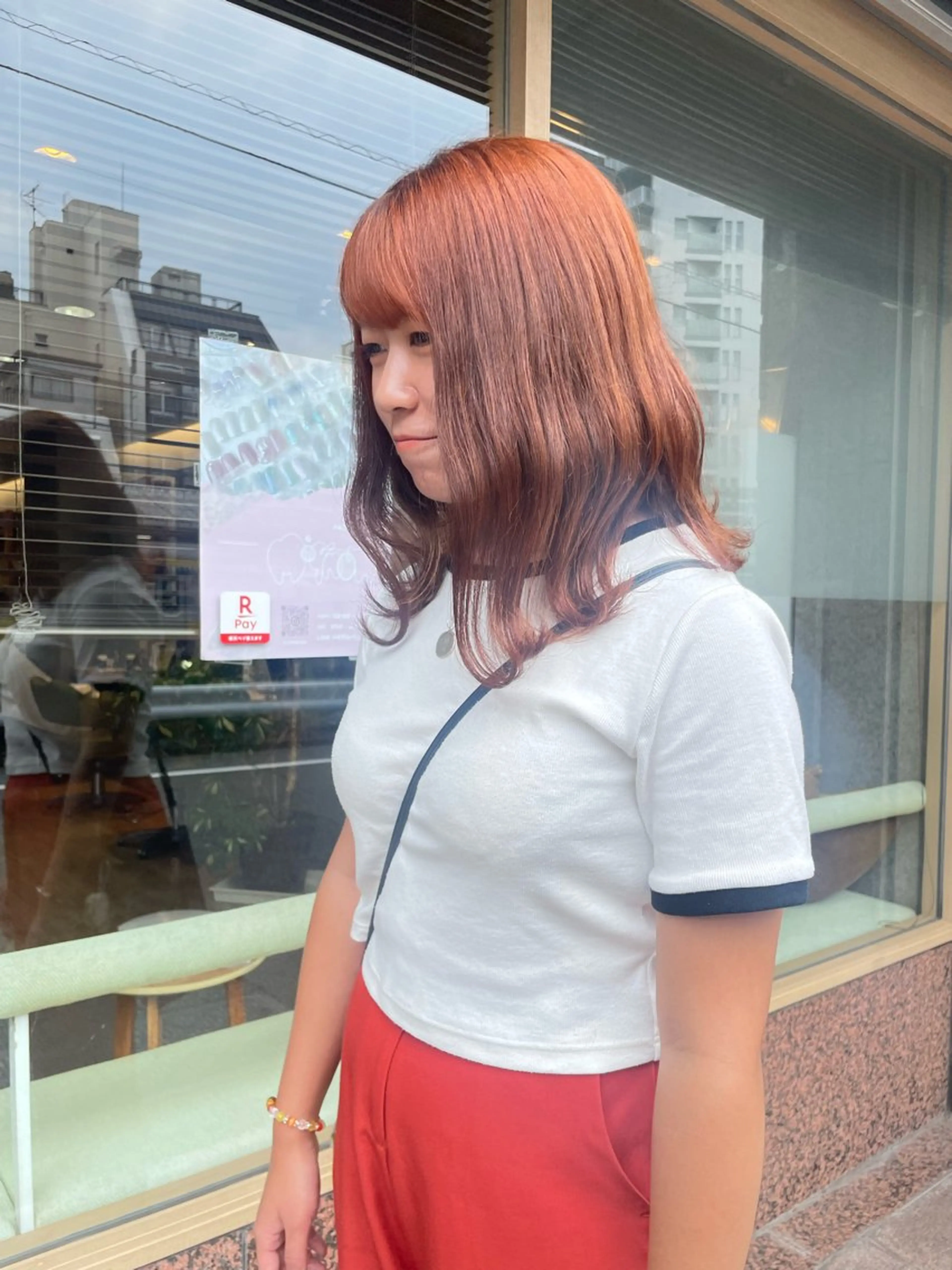 ミディアム カラー ブラウンカラー オレンジ オレンジブラウン 髪質改善/Bloss om🌷高橋沙衣のヘアスタイル