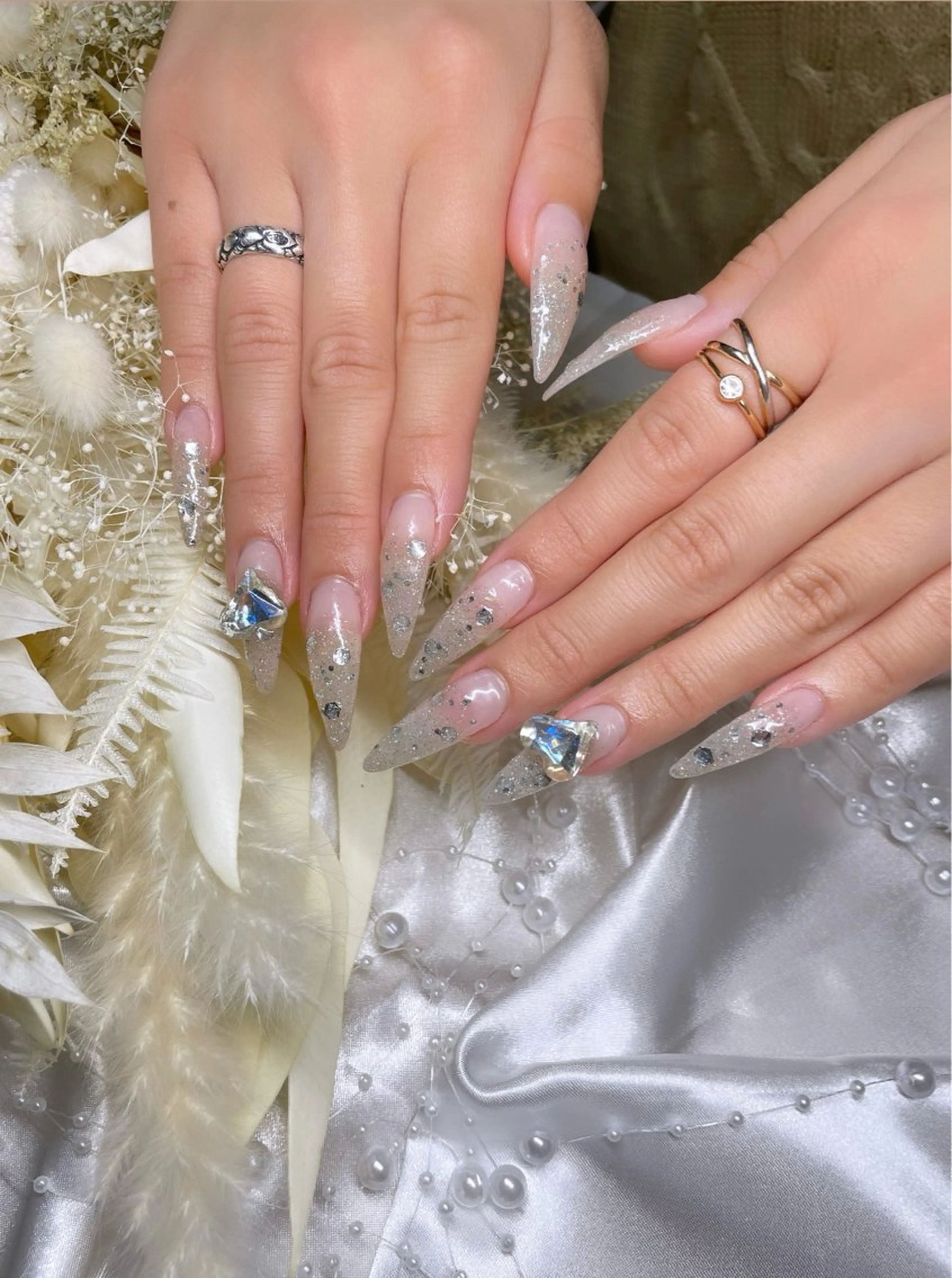 長さだし10本セット🈹ラメグラデーション(ベース有)の写真