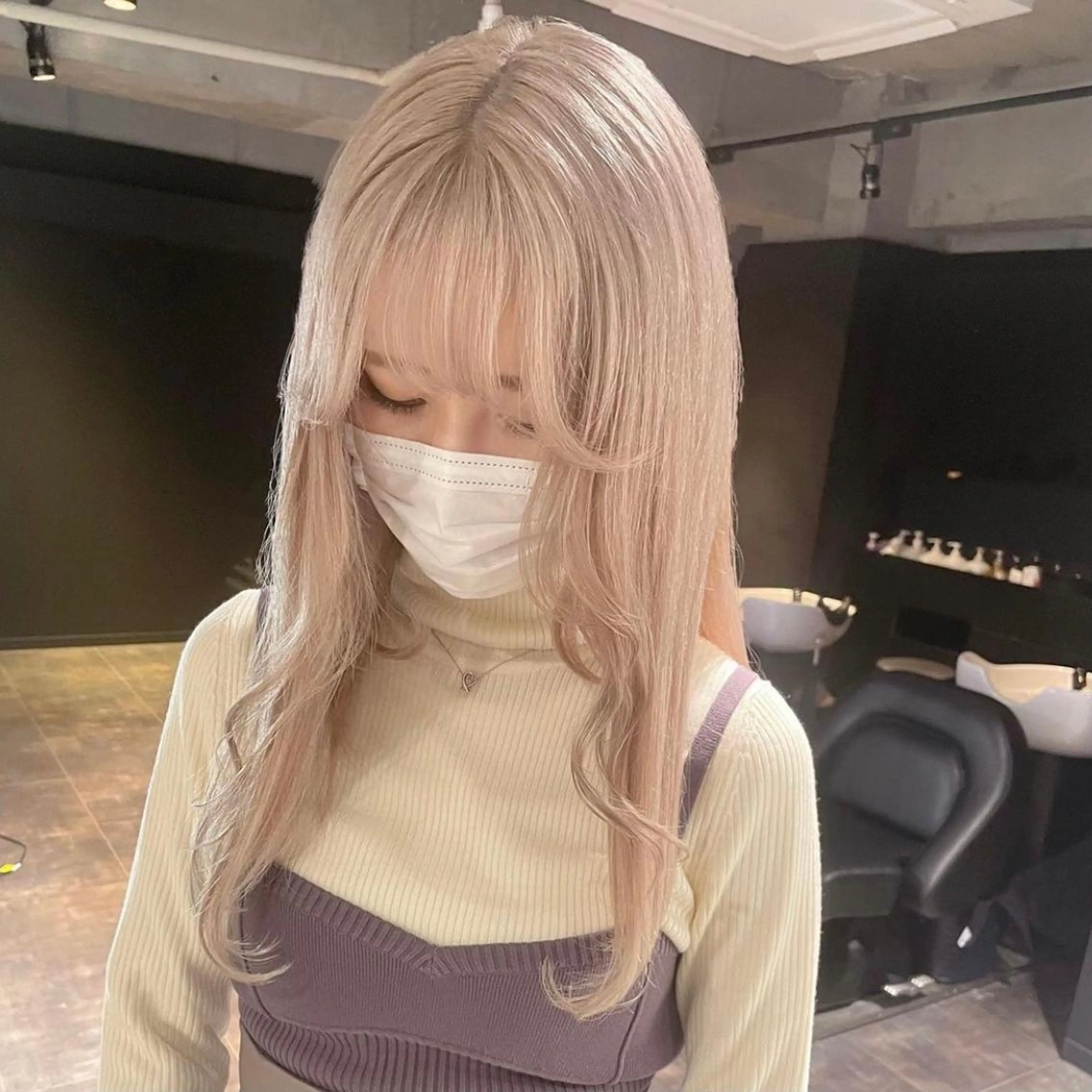 ロング カラー ベージュカラー ブロンド ブロンドベージュ ヘアカラー トリートメント MiL所属・✨ハイトーン✨ 濱田知孝のヘアスタイル