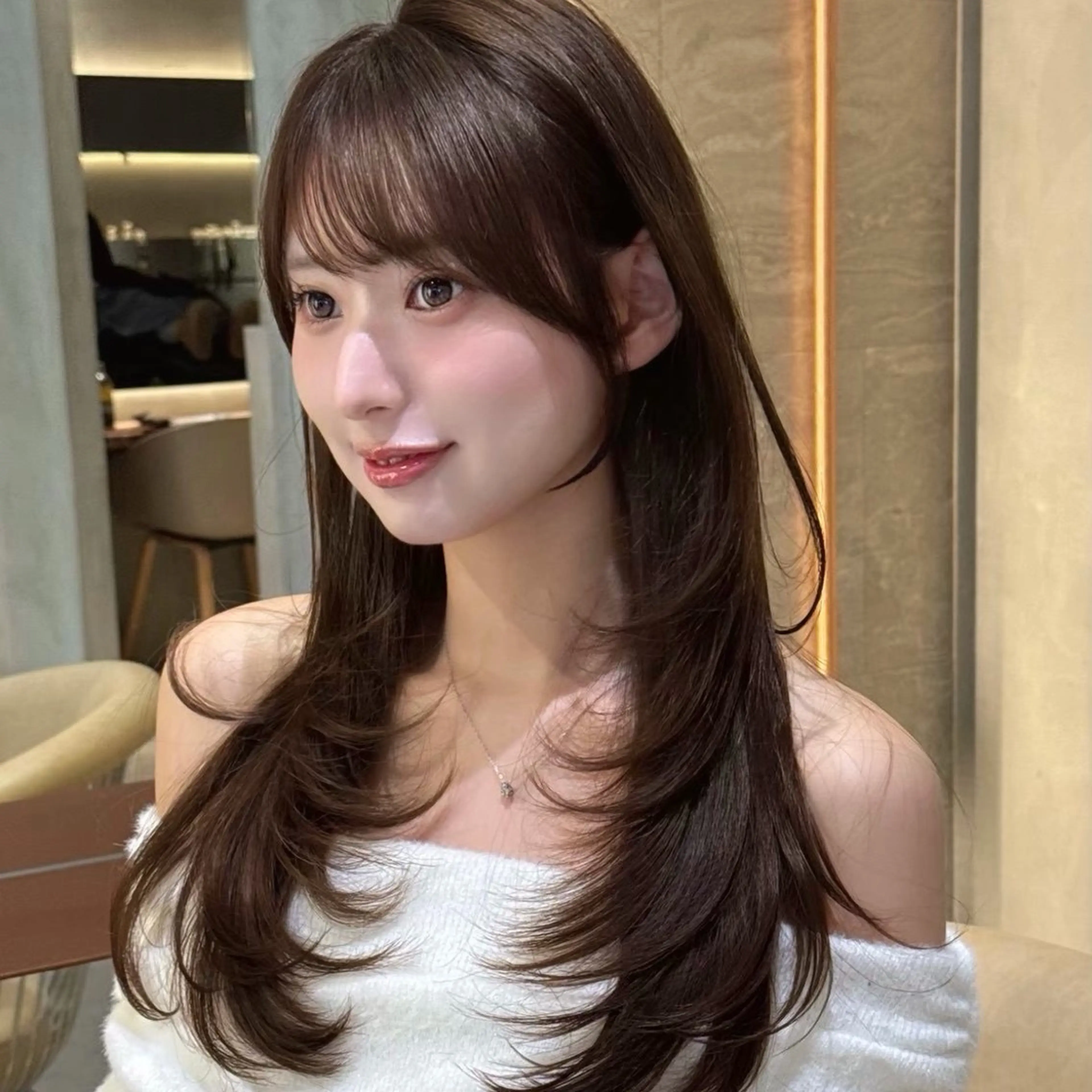 ロング ボブ/レイヤー/ 縮毛矯正/ 渡邊莉玖のヘアスタイル