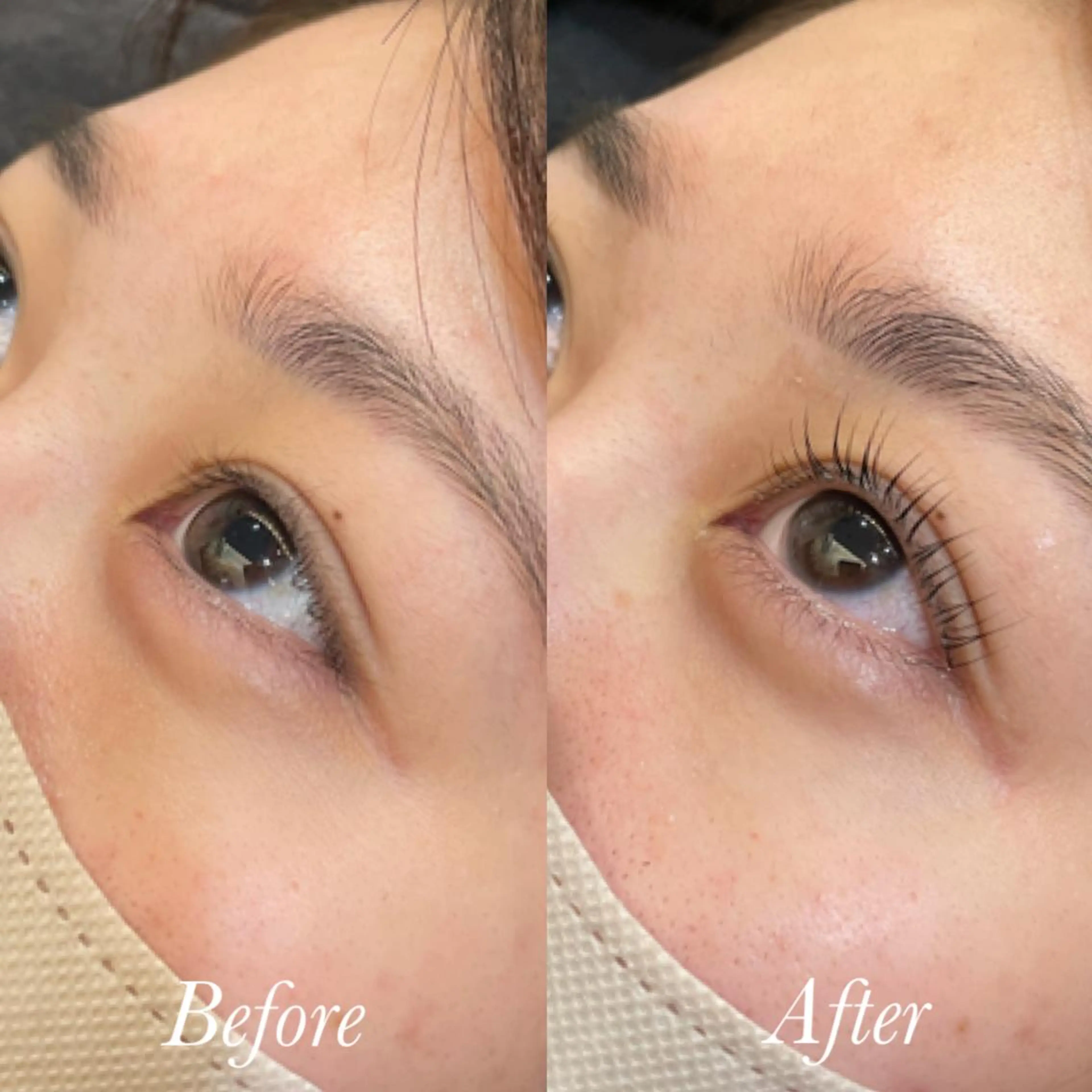 マツエク・マツパ パリジェンヌラッシュリフト aya/小顔レイヤー /柔らかカラーのヘアスタイル