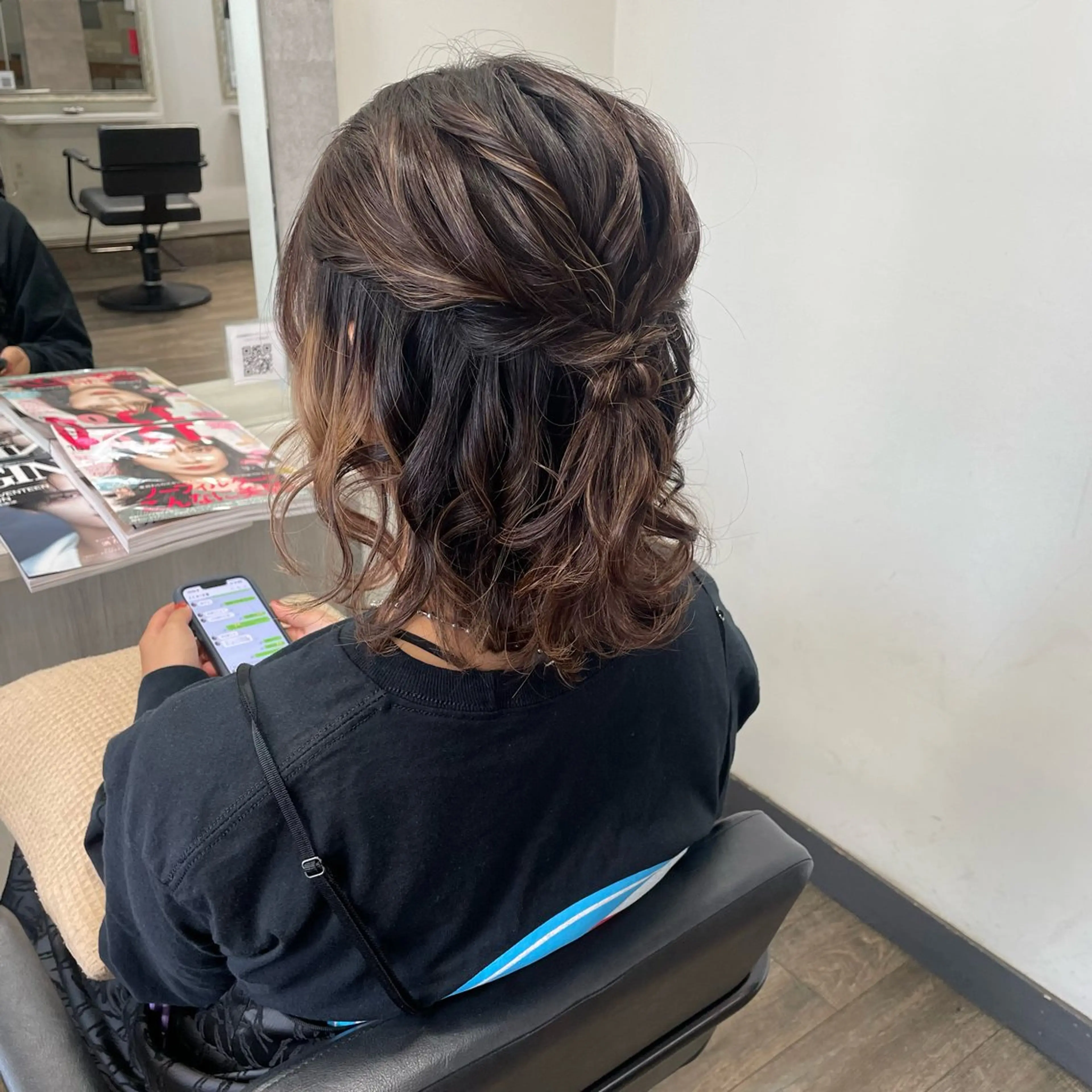 ヘアアレンジ ハーフアップ ボブ 金城 二千夏のヘアスタイル