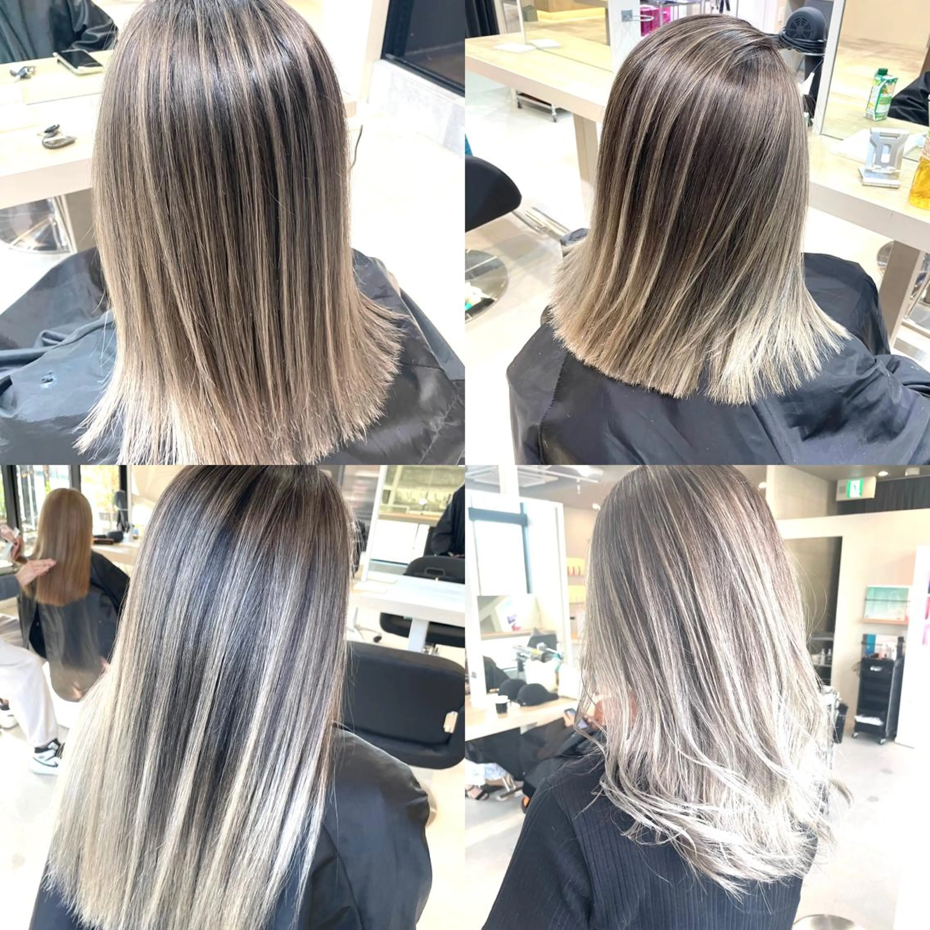 セミロング カラー バレイヤージュ レイヤーカット Lia所属・皆木 智晴のヘアスタイル