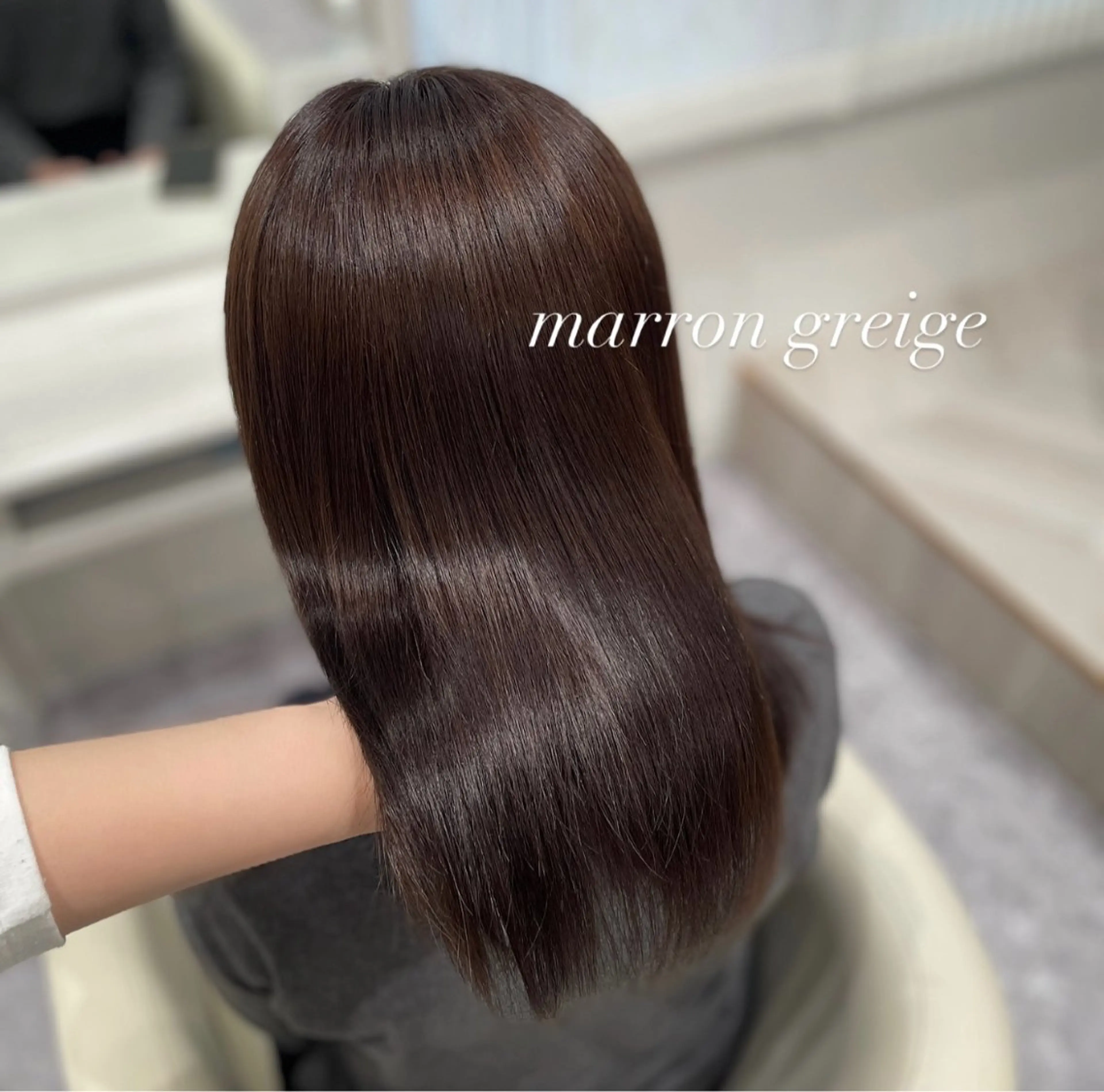 ミディアム カラー ヘアカラー トリートメント navi/レイヤー ハッシュカット/愛華のヘアスタイル