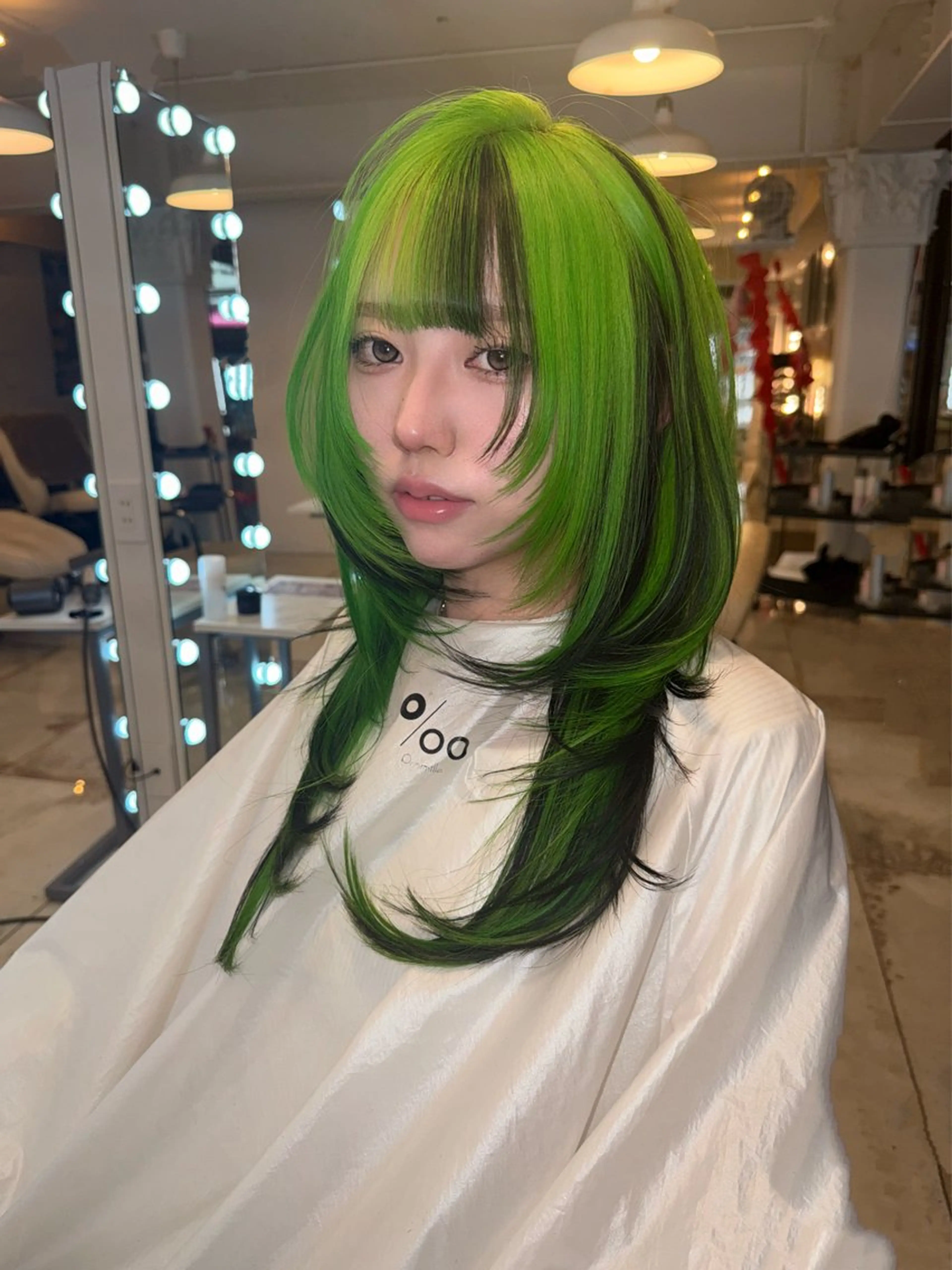 ロング カラー 黒髪 ブリーチ デザインカラー ハイトーンカラー カット ヘアカラー トリートメント ヘッドスパ ヘアセット HARUNA/原宿/ デザイン/カットのヘアスタイル