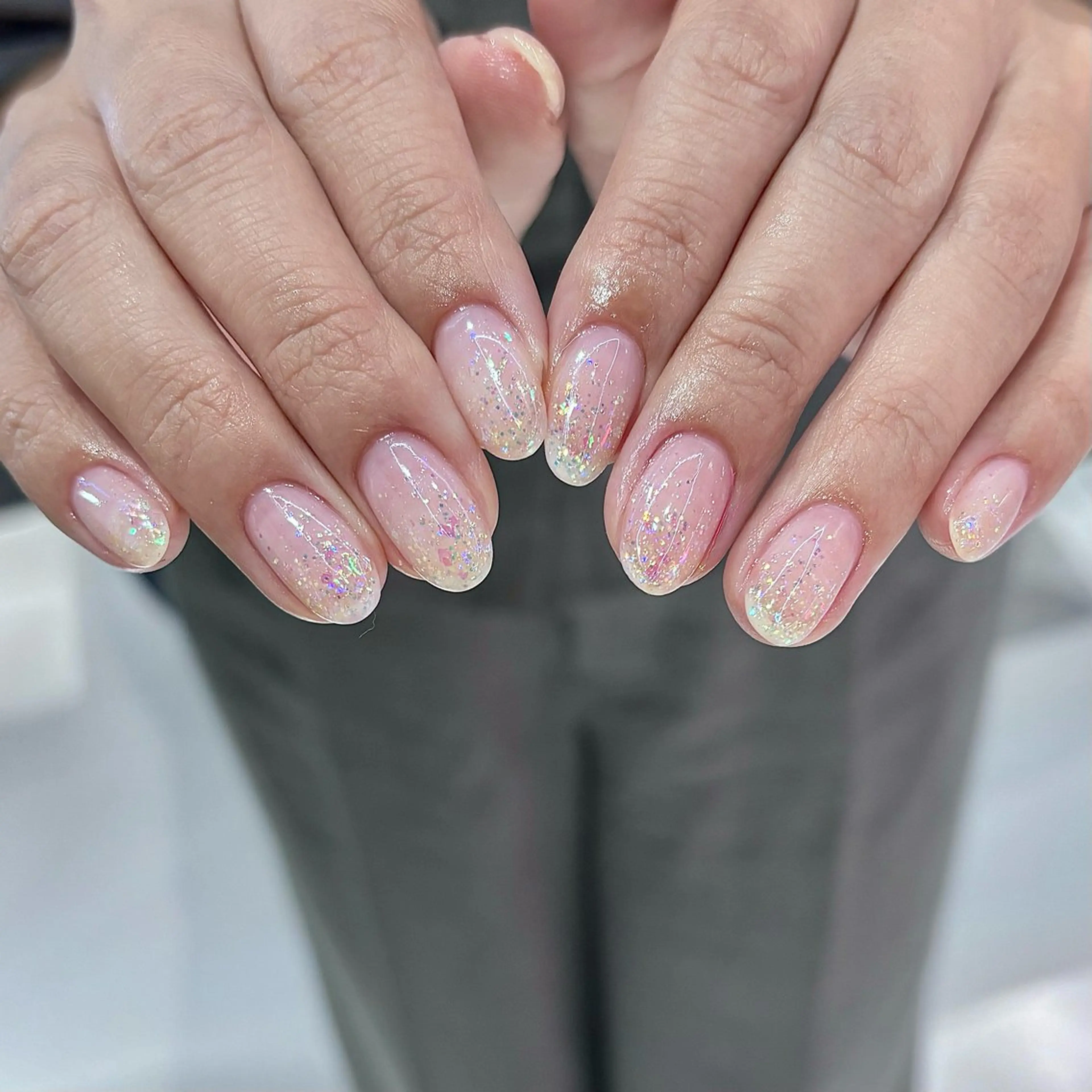 ネイル オーロラネイル クリアネイル グラデーション ラメ(グリッター) CLALA Makoのネイルデザイン