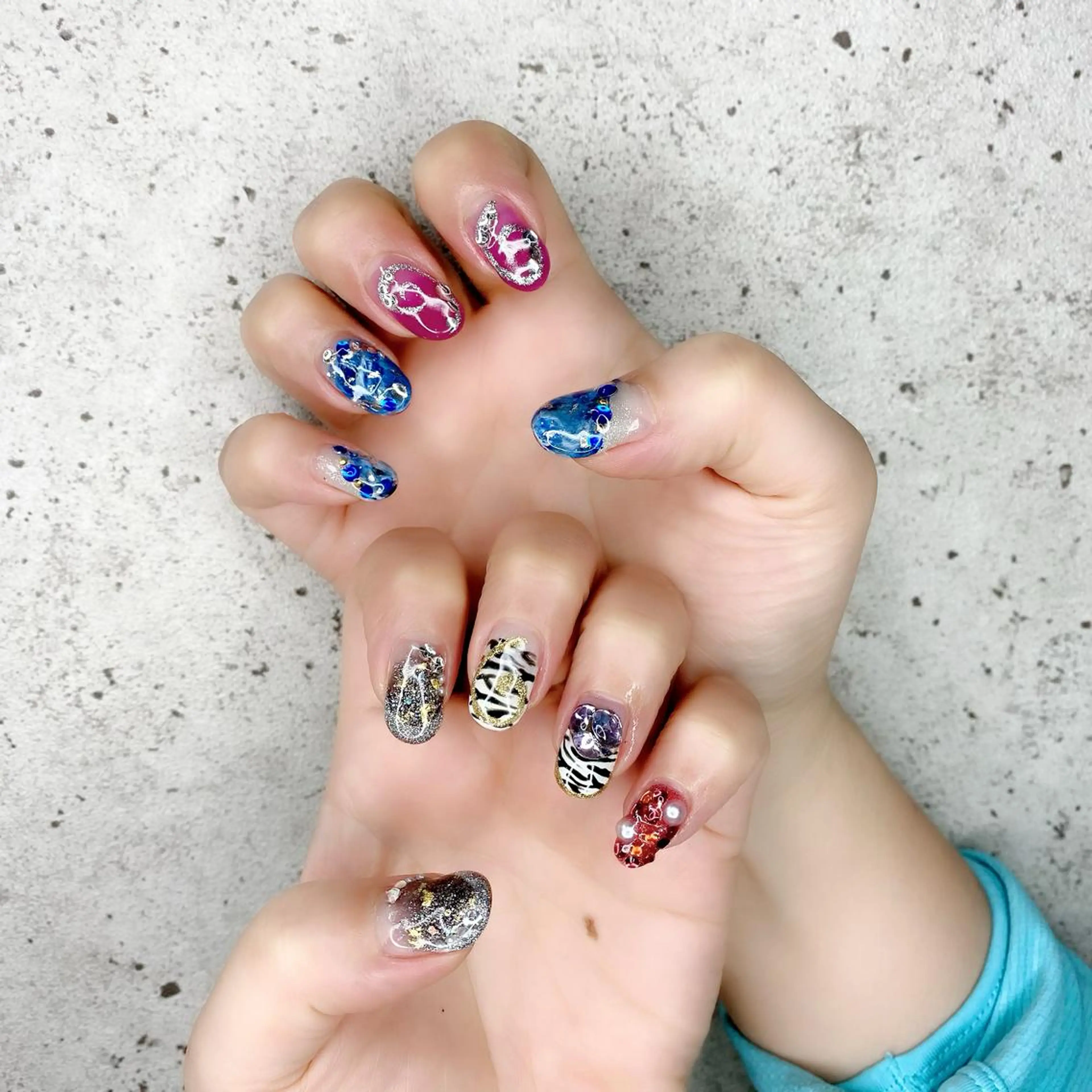 ミディアム カラー パーマ ヘアアレンジ メンズ キッズ ネイル マツエク・マツパ ハンドネイル Salon Ｋのネイルデザイン