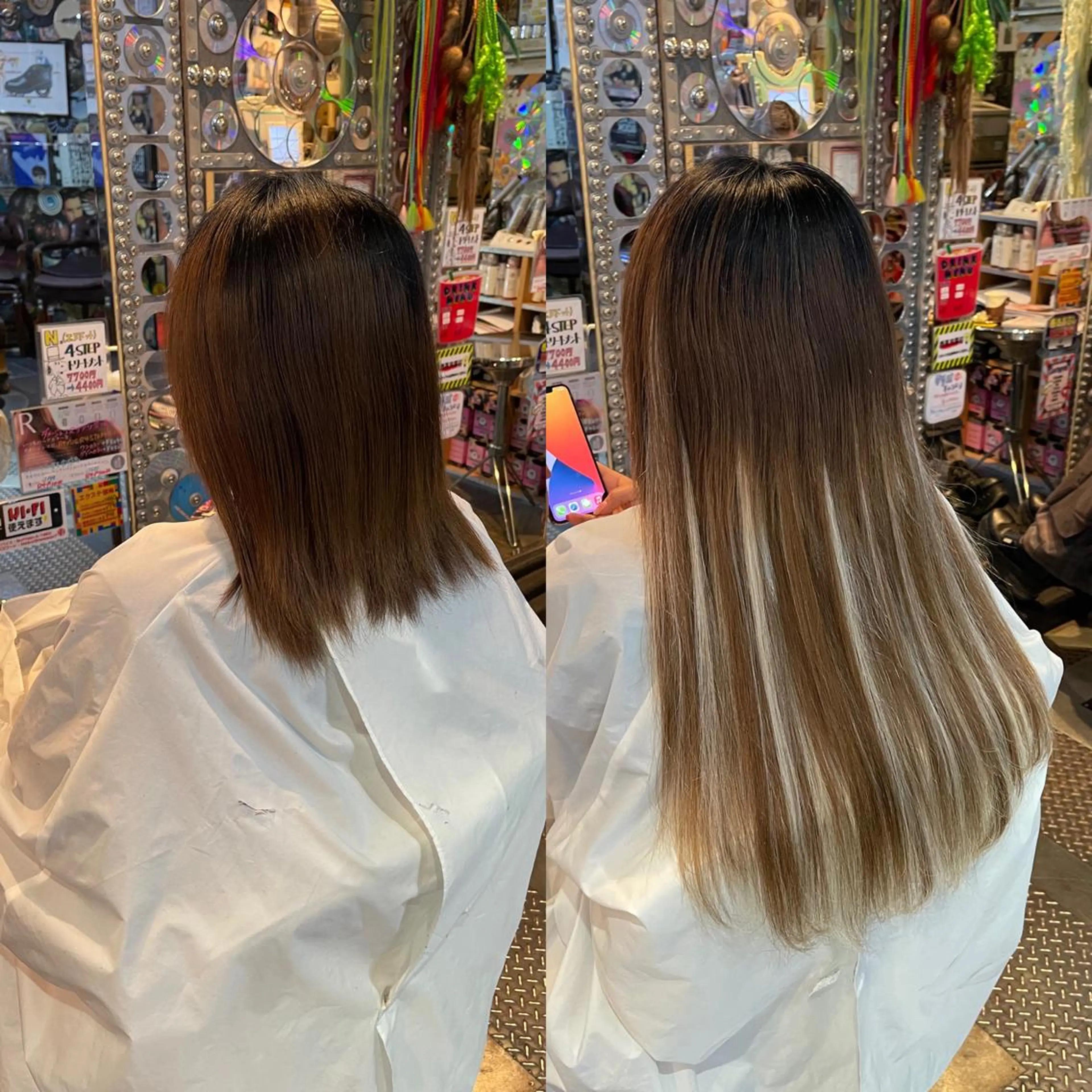 ミディアム カラー ヘアアレンジ 編み込みエクステ ハイトーンカラー メッシュ エクステ haco+所属・🌈派手髪エクステ ブレイズ🌈ひろとのヘアスタイル
