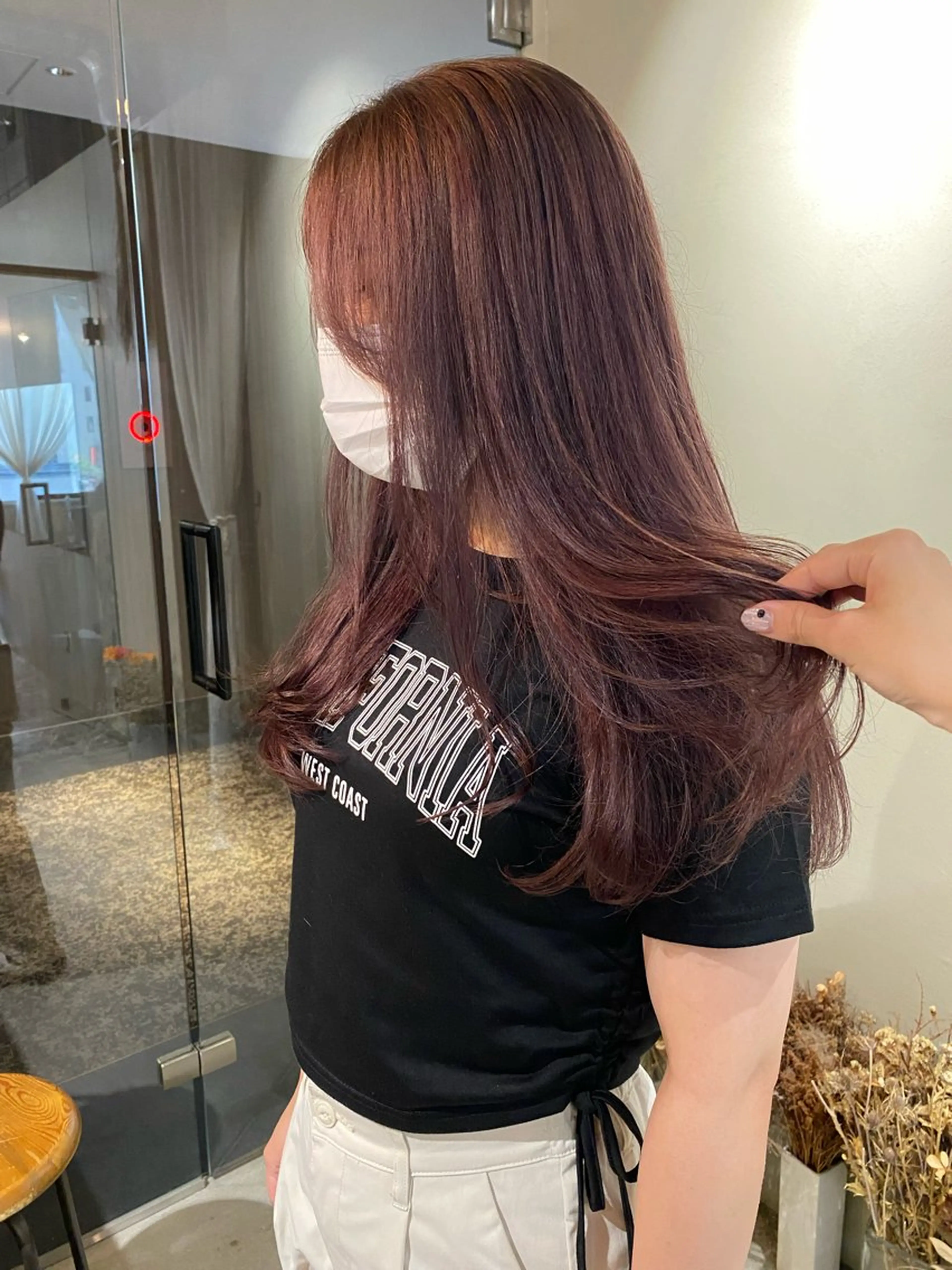 ロング パープルカラー レイヤーカット ヘアカラー トリートメント erika /韓国ヘアのヘアスタイル