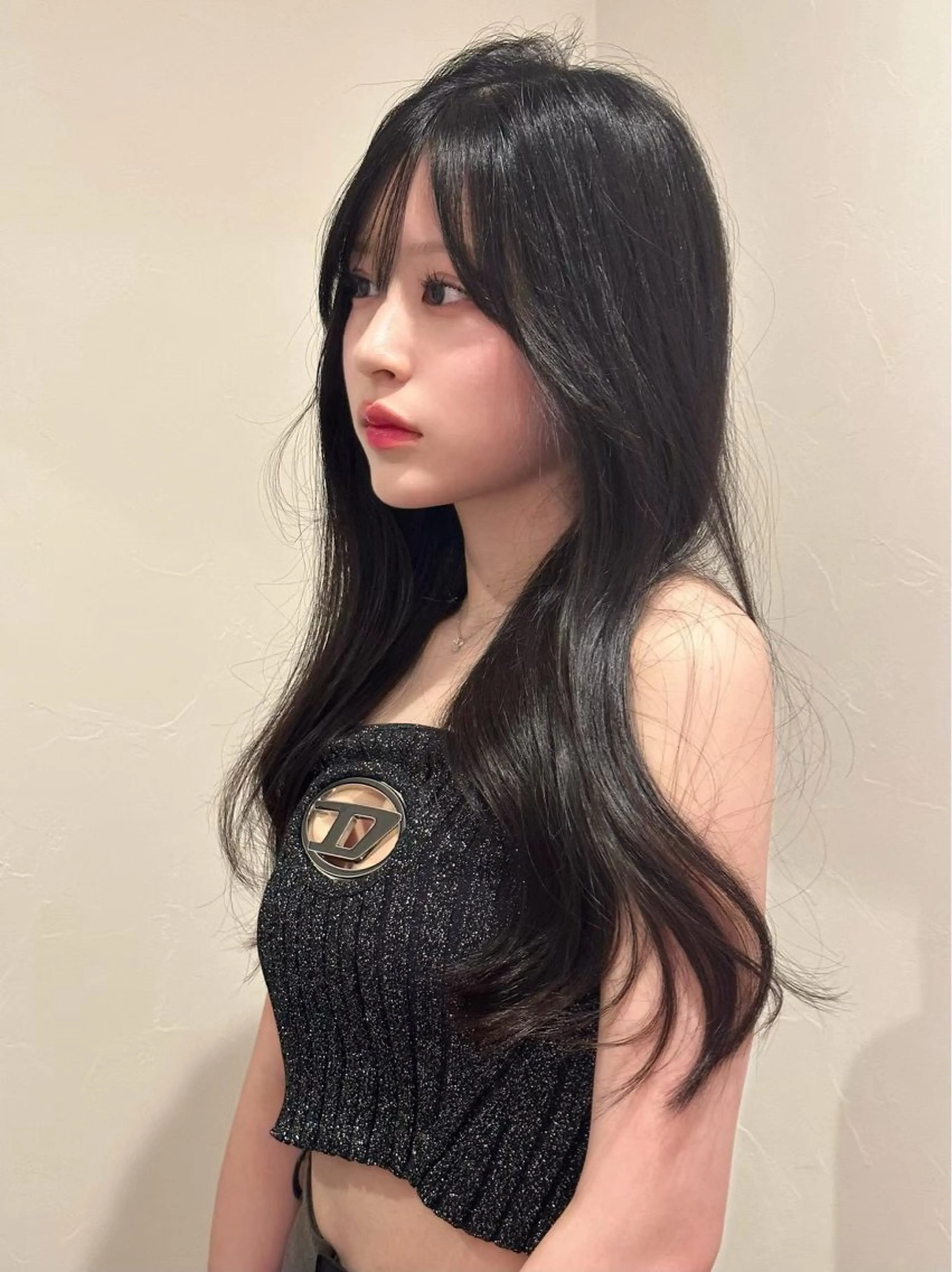 ロング カラー ベージュカラー ブリーチ ダブルカラー 顔周りカット 髪質改善 カット ヘアカラー トリートメント 京都韓国ヘア🇰🇷 /髪質改善/透カラーのヘアスタイル