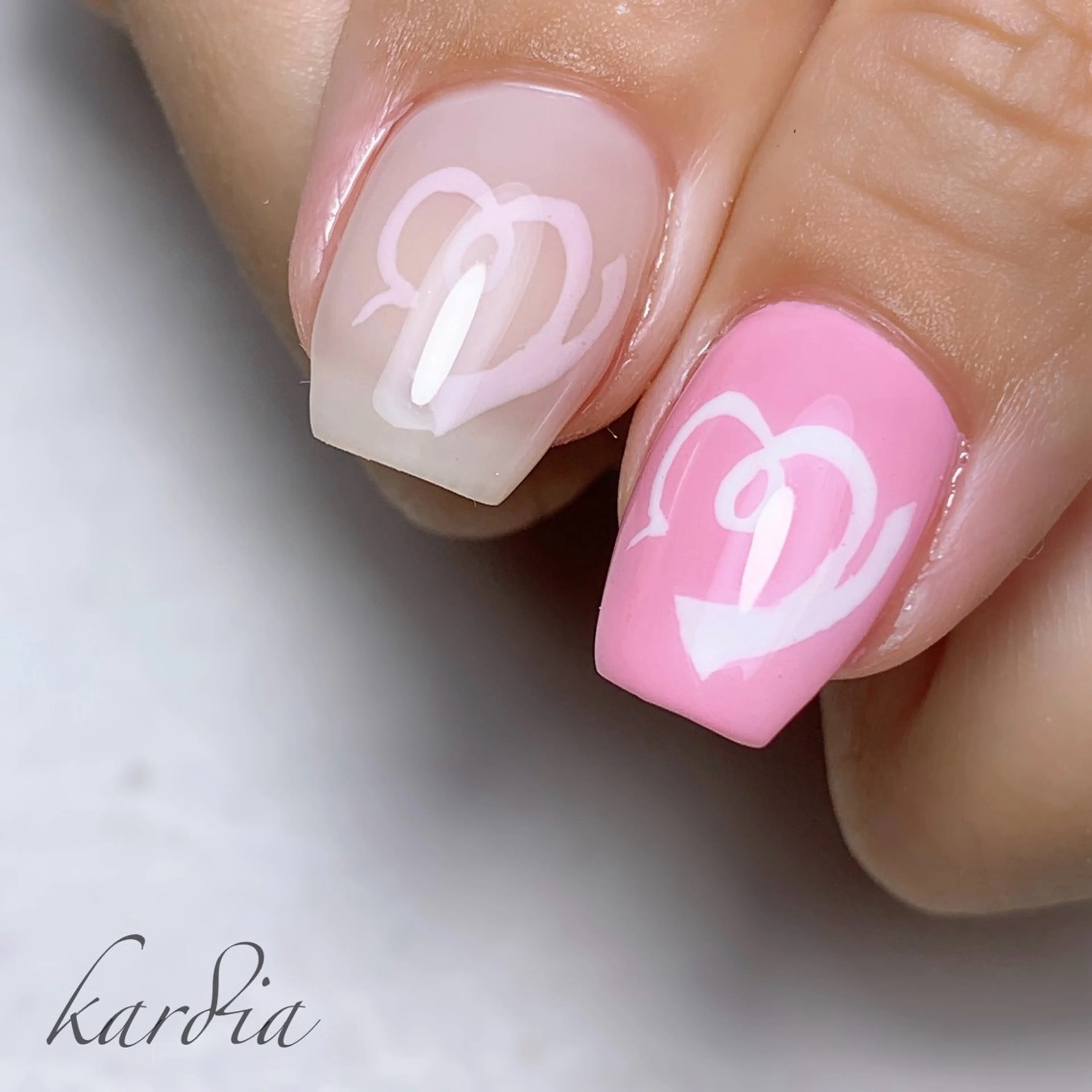 ネイル ハンドネイル καρδιά -ｶﾙﾃﾞｨｱ-のネイルデザイン