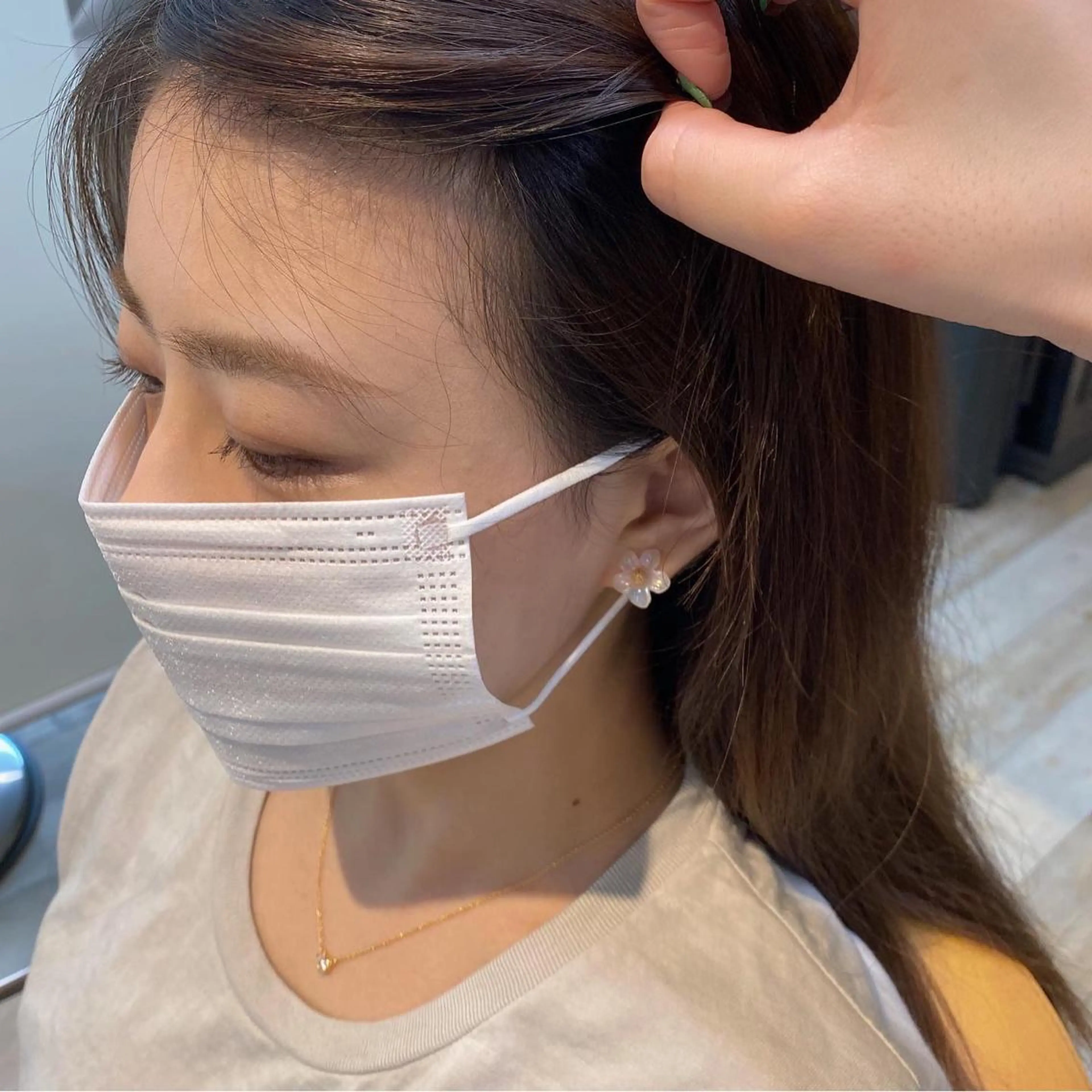 セミロング カット パーマ wakana 【ブリーチカラー】のヘアスタイル