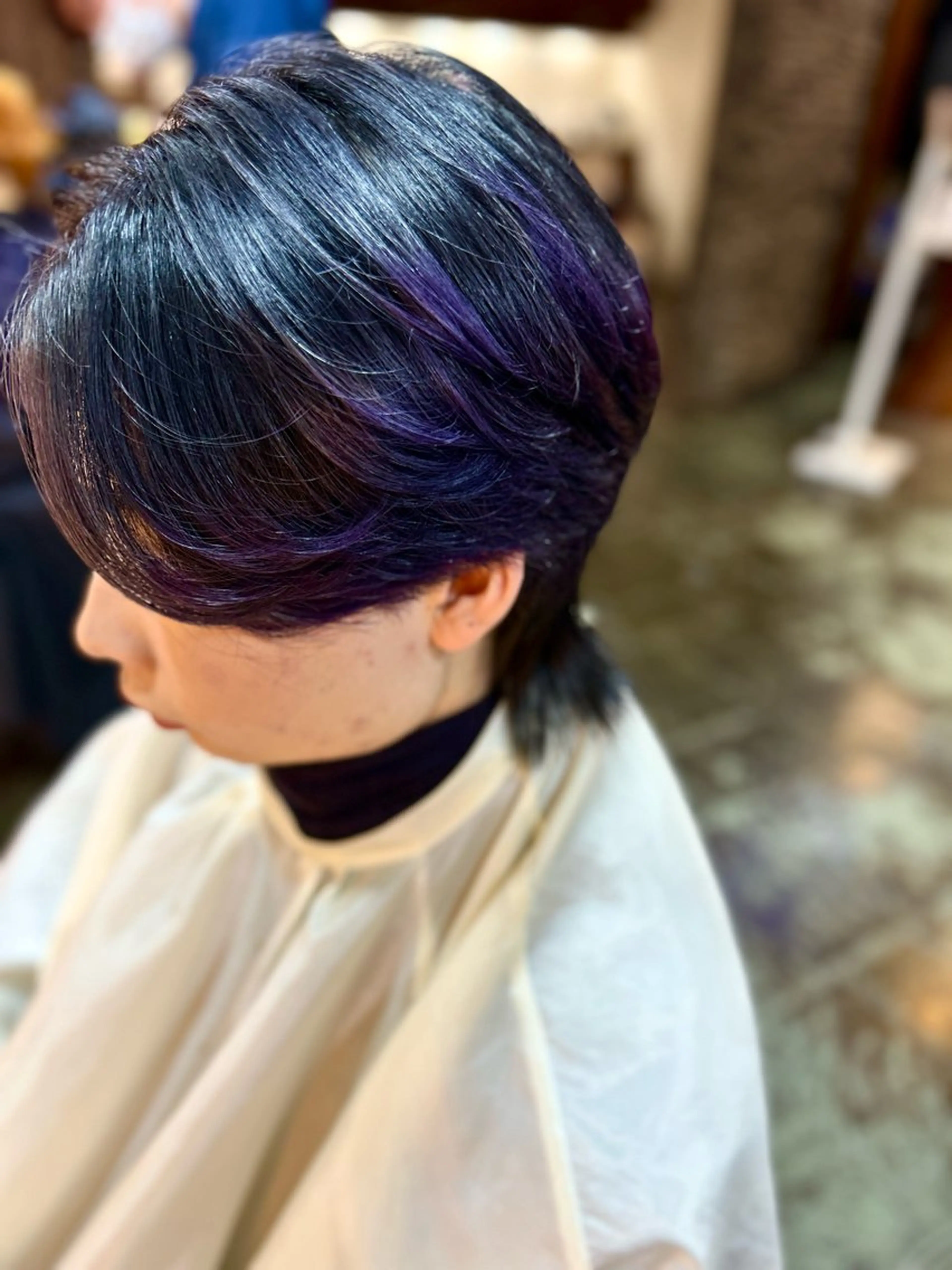 ショート カラー メンズ パープルカラー 鎌ヶ谷大仏フレスコ ✂︎　NATSUMIのヘアスタイル