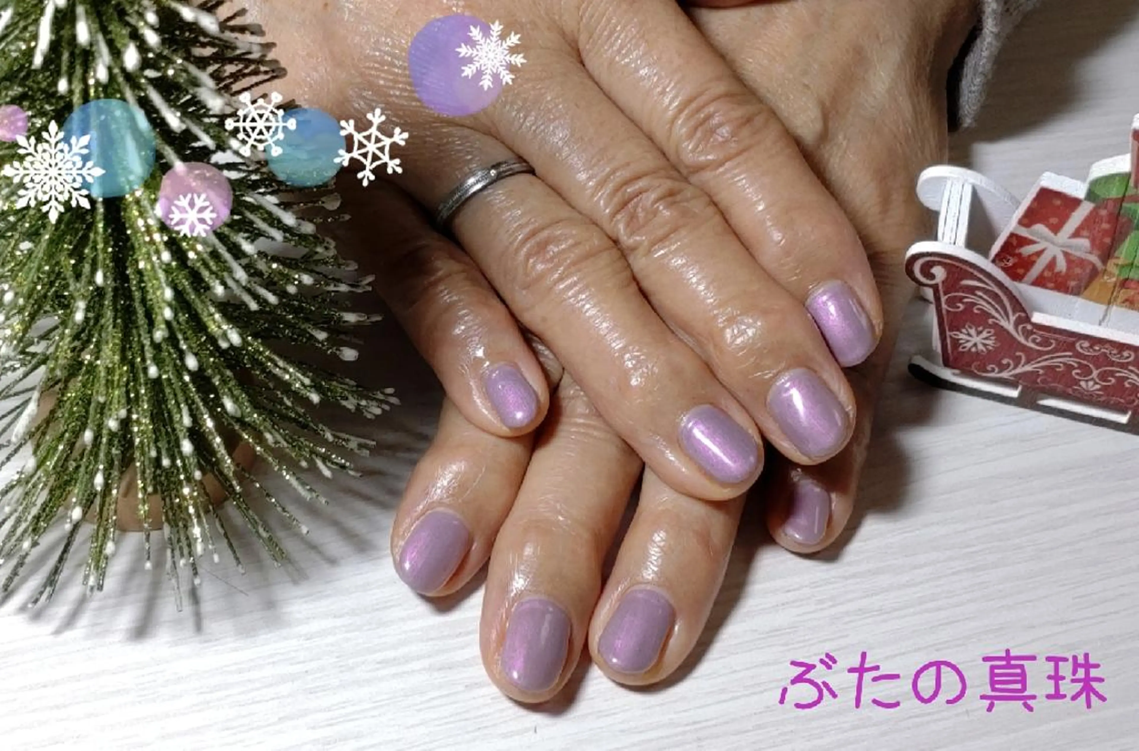 ネイル ワンカラーネイル パープル ハンドネイル 林 珠里のネイルデザイン