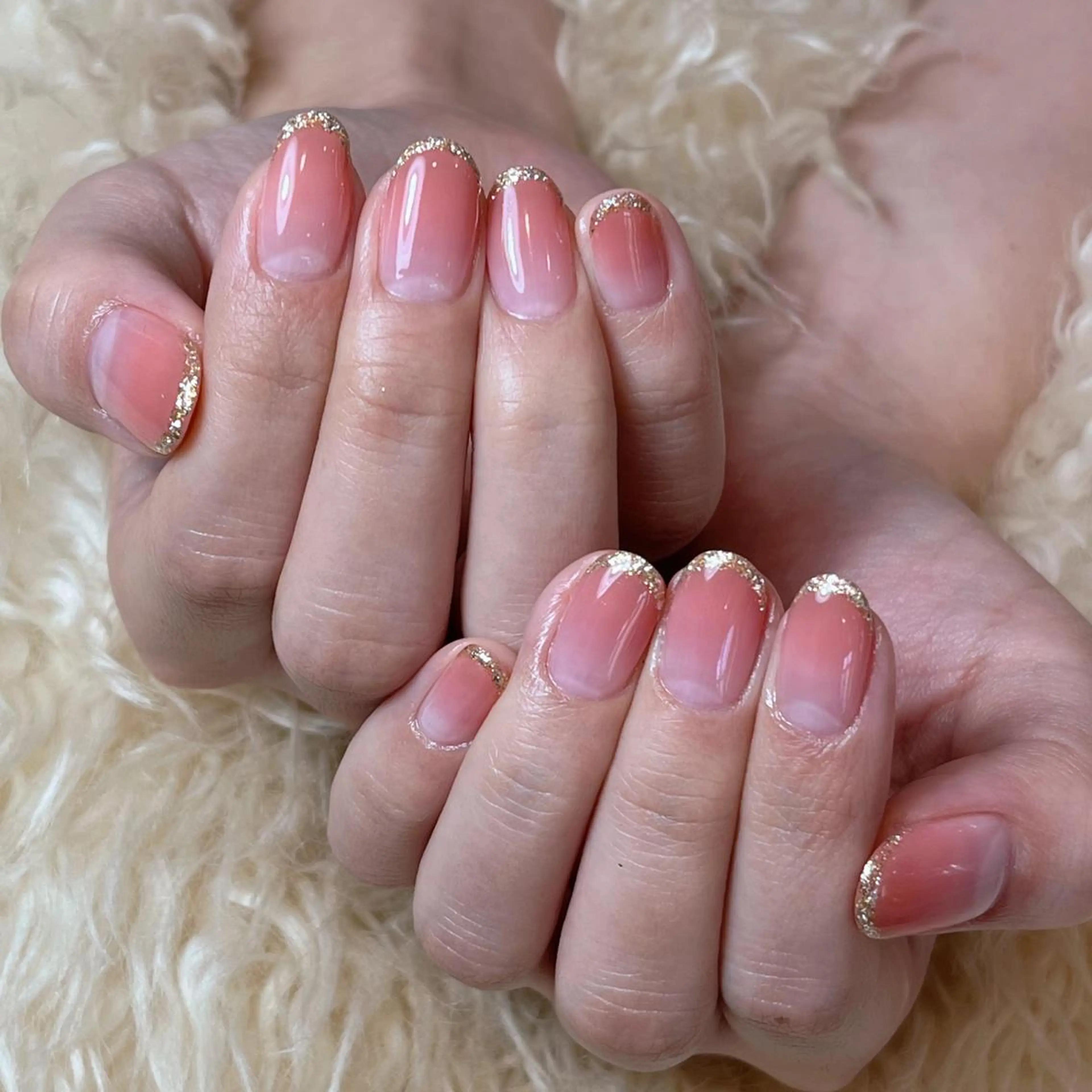 ネイル フレンチネイル ラメ(グリッター) ハンドネイル センター南 LEGAOSあゆみのネイルデザイン