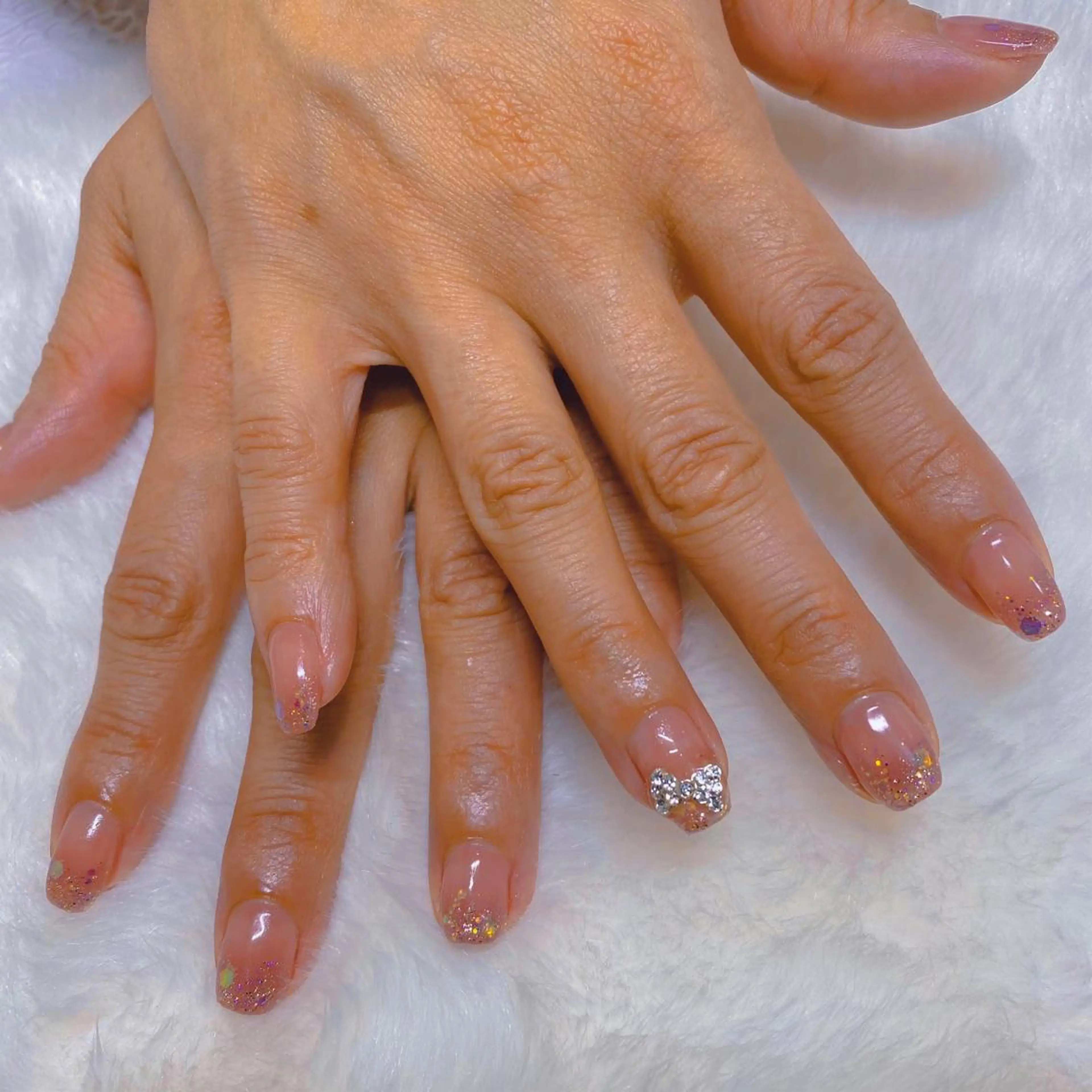 ネイル キラキラネイル ピンク I DOOL所属・I DOOL yuiのネイルデザイン