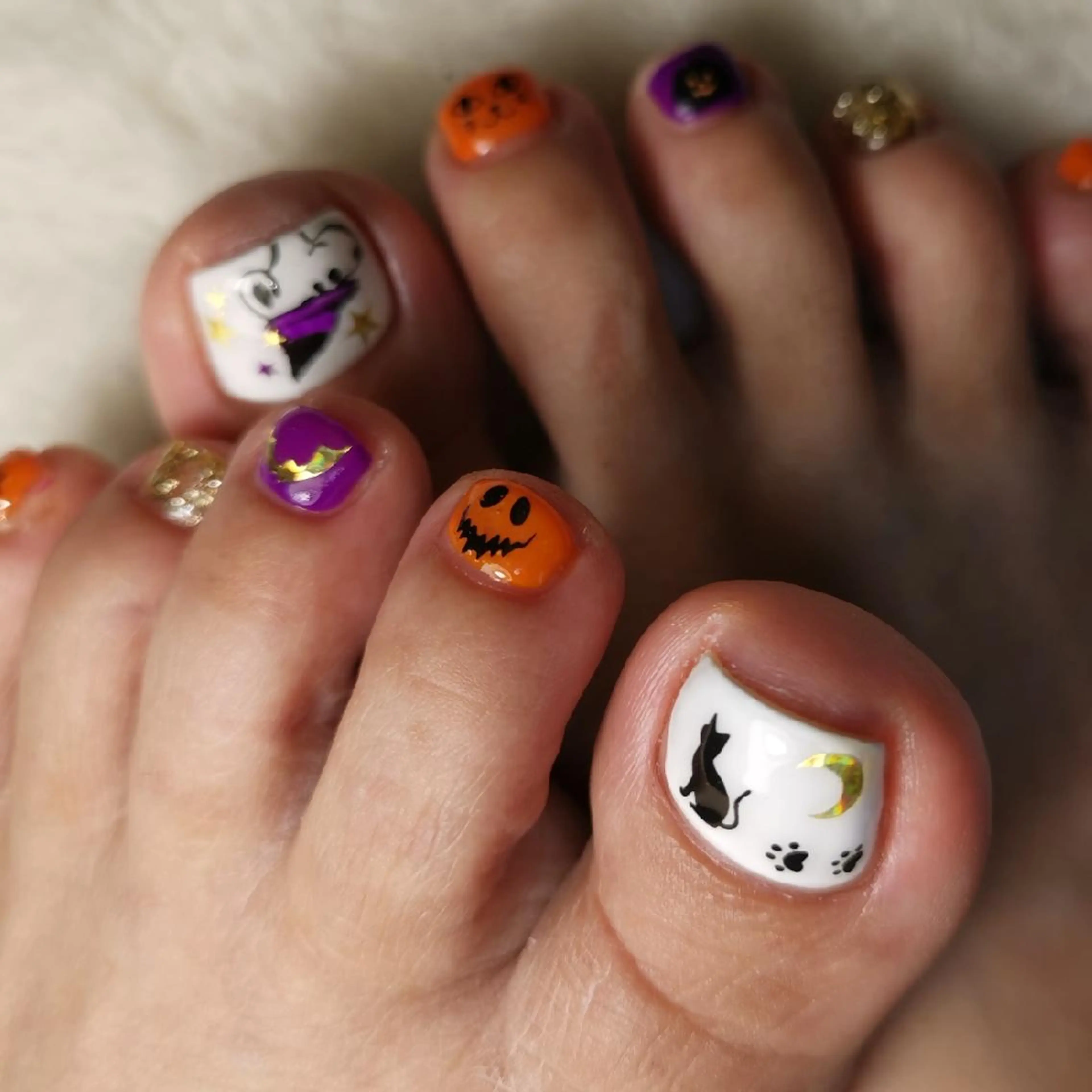 ネイル ハロウィン フットネイル reve あやののネイルデザイン