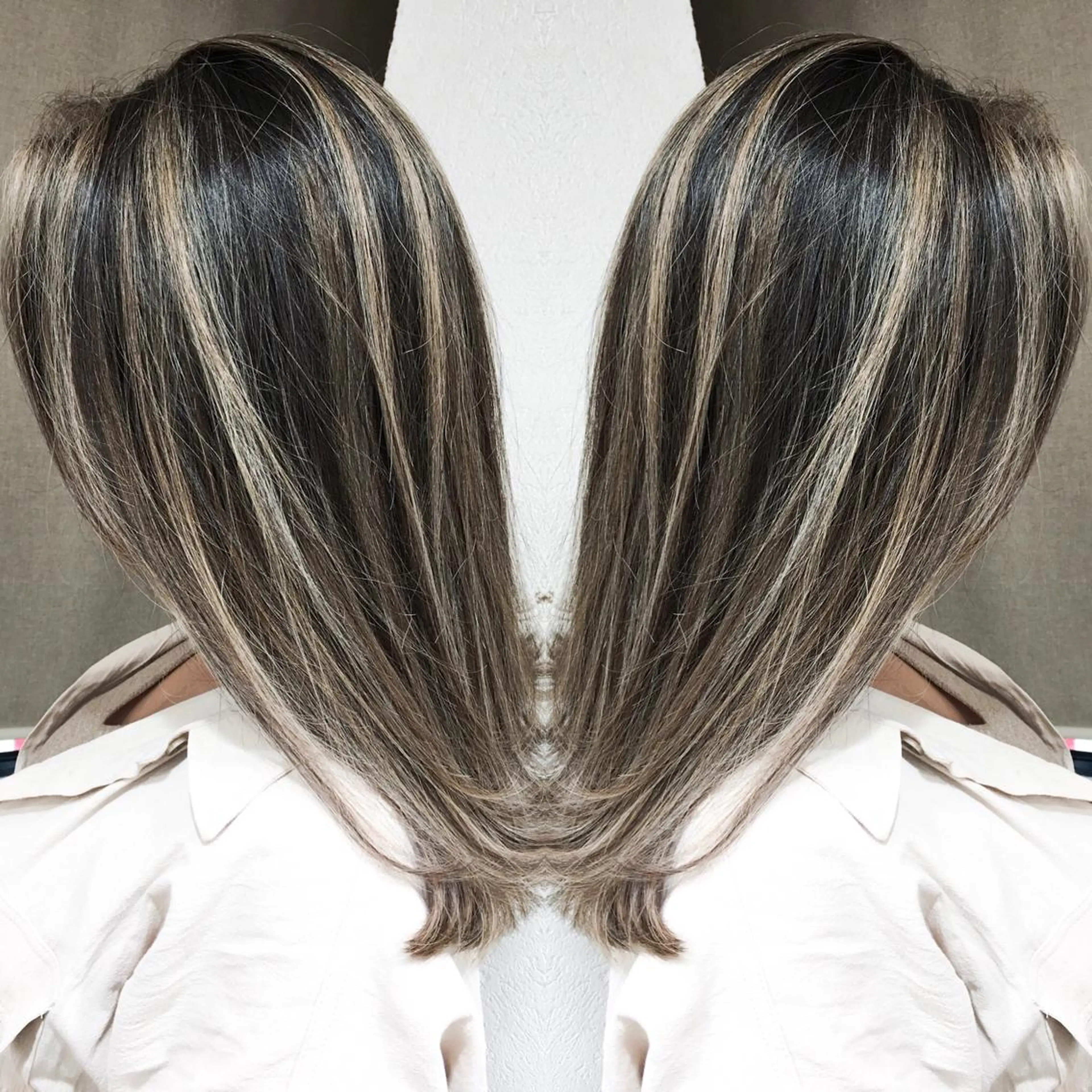 ミディアム カラー ネイル マツエク・マツパ ヘアカラー トリートメント 井上 一平のヘアスタイル