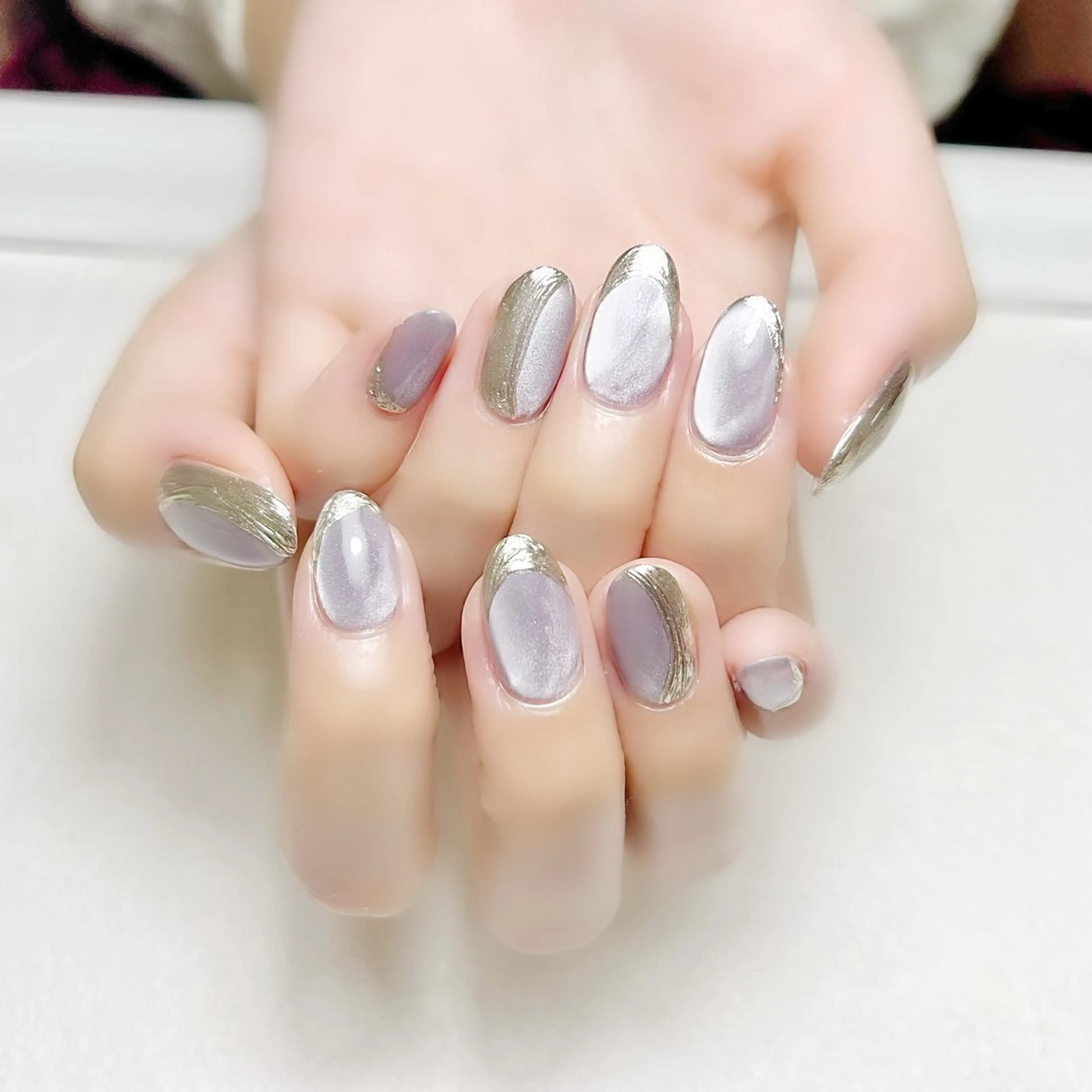 ネイル マグネットネイル ミラーネイル オフィスネイル ワンカラーネイル シンプルネイル rouse nail RISATOのネイルデザイン