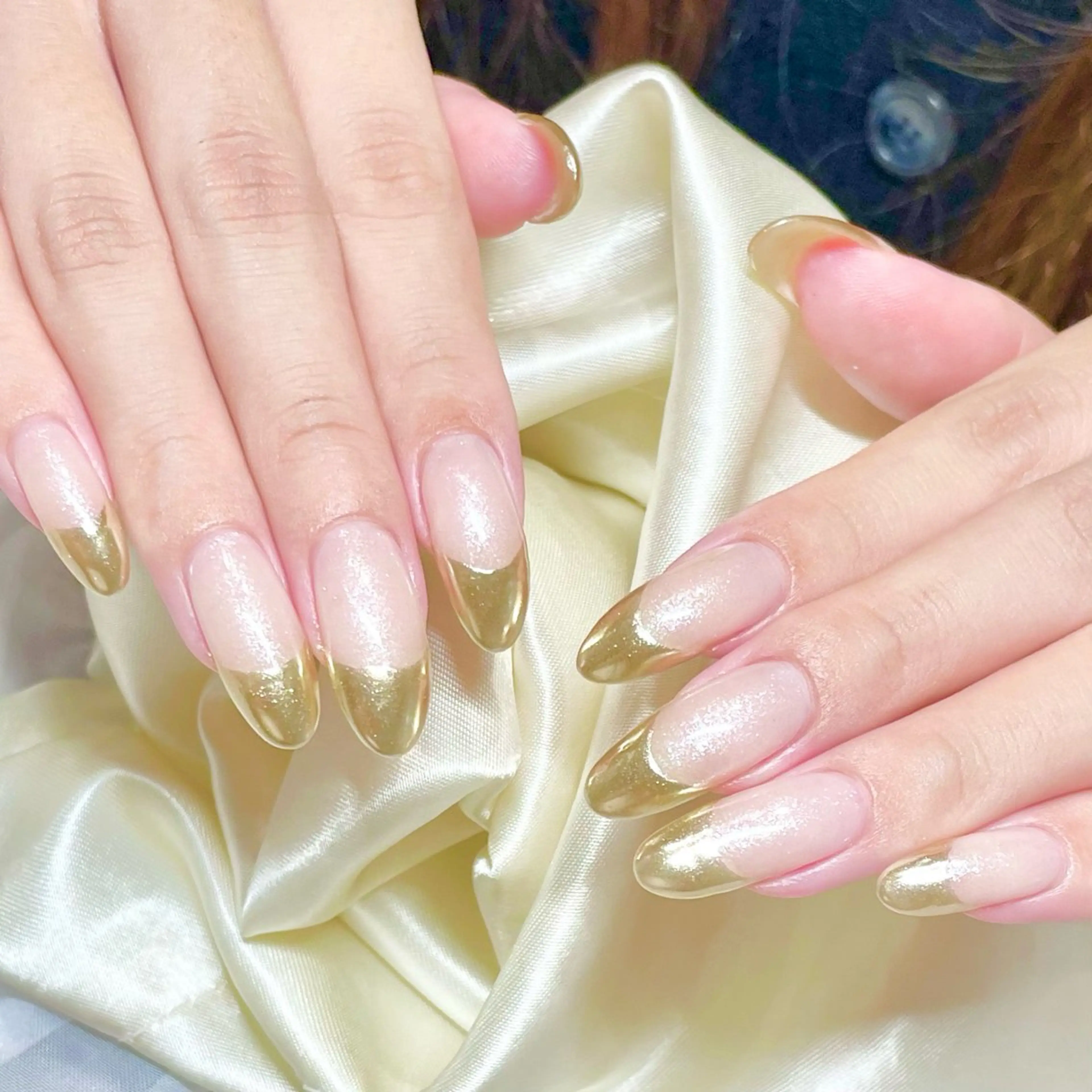 ネイル フレンチネイル ミラーネイル Nail Salon Y.のネイルデザイン