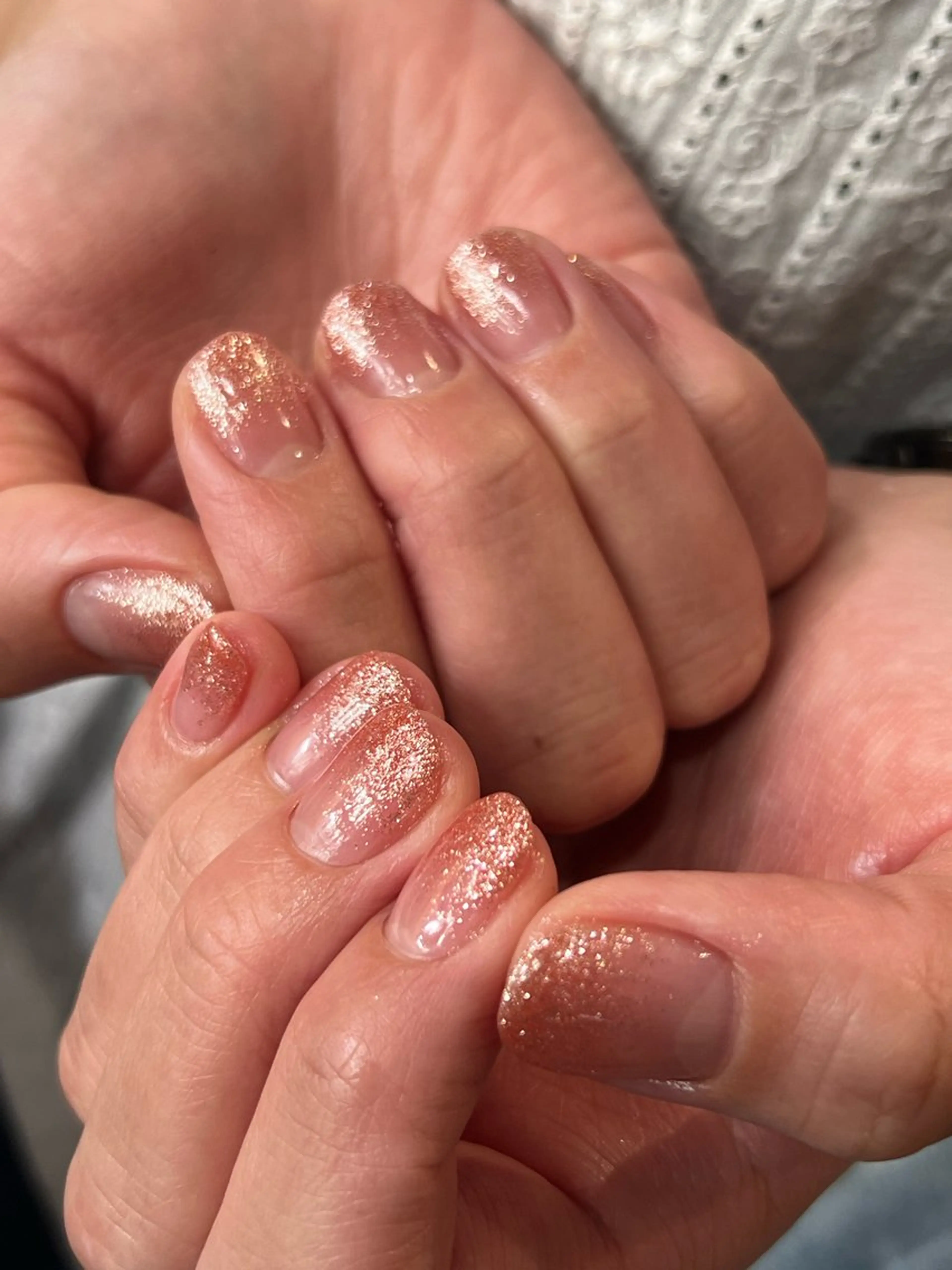 ネイル ラメ(グリッター) ラメグラデーション ピンク Total Beauty Salon CURE 津田沼店所属・イエティ .のネイルデザイン