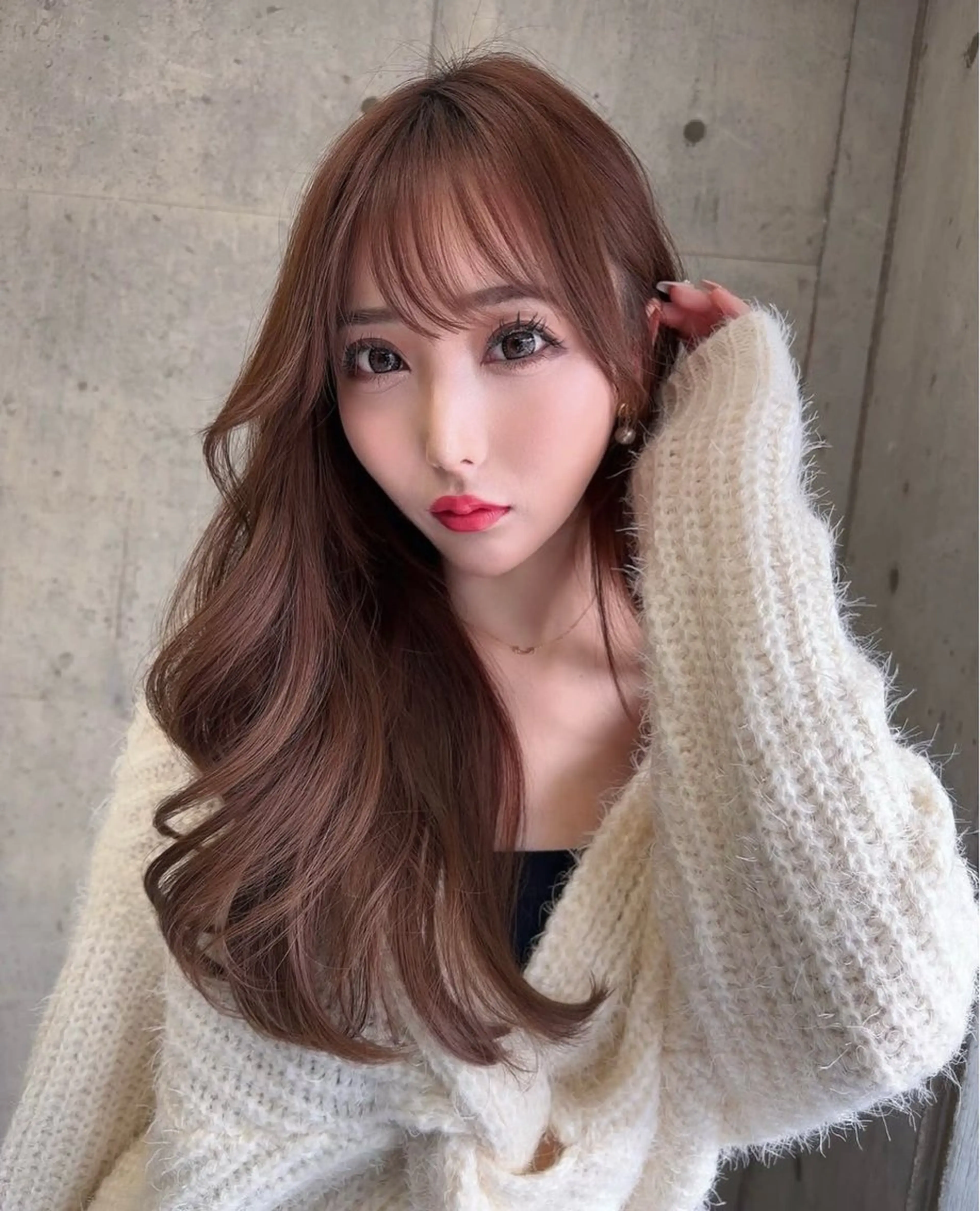 ロング カット ヘアカラー トリートメント ヘッドスパ 縮毛矯正/ブリーチ なしダブルカラー輝希のヘアスタイル