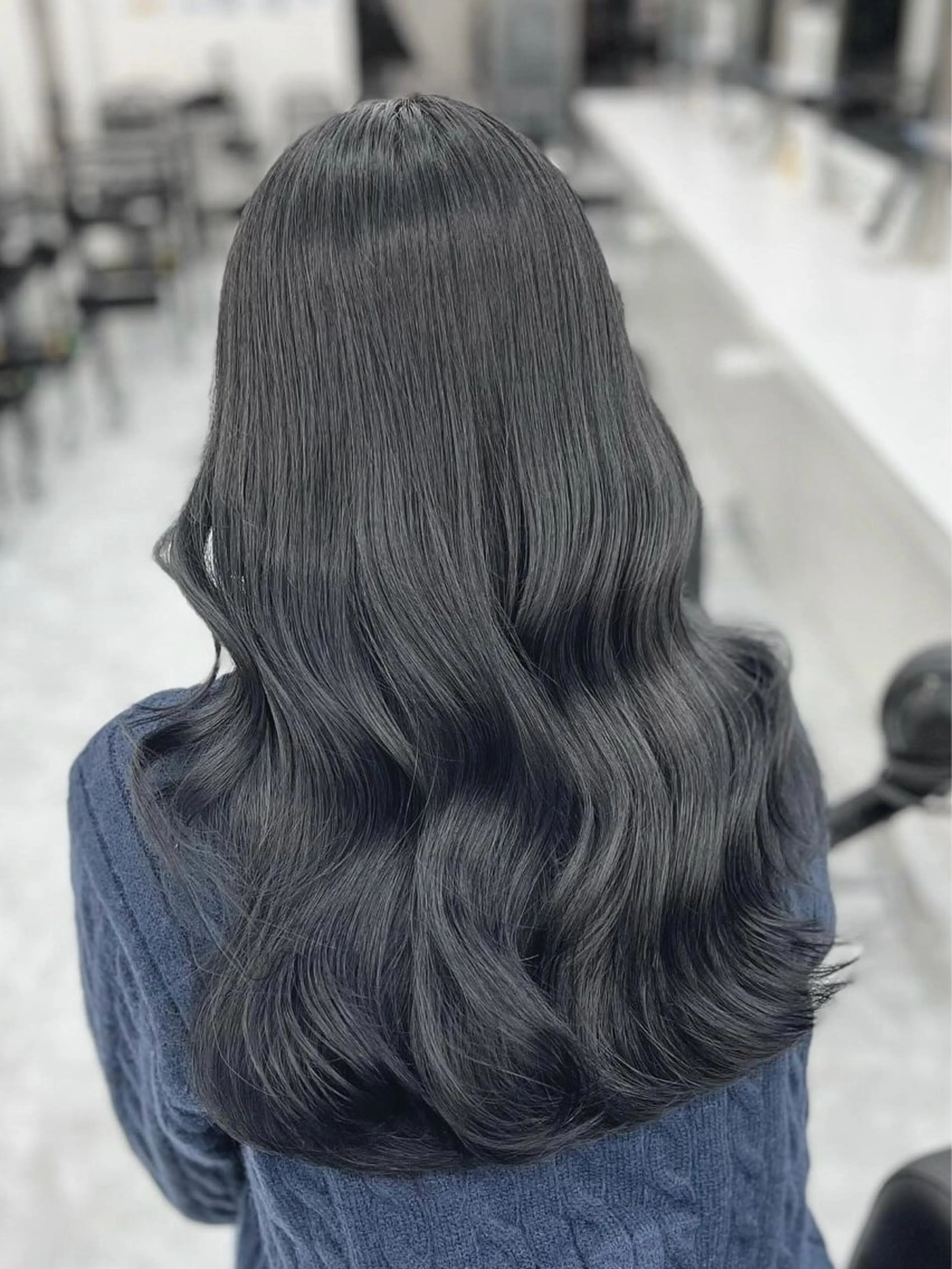 ロング カラー 黒髪 髪質改善 韓国風ヘア 縮毛矯正 トリートメント ヘアカラー トリートメント ヘアセット ブリーチなし Ⅰ 髪質改善カラーのヘアスタイル