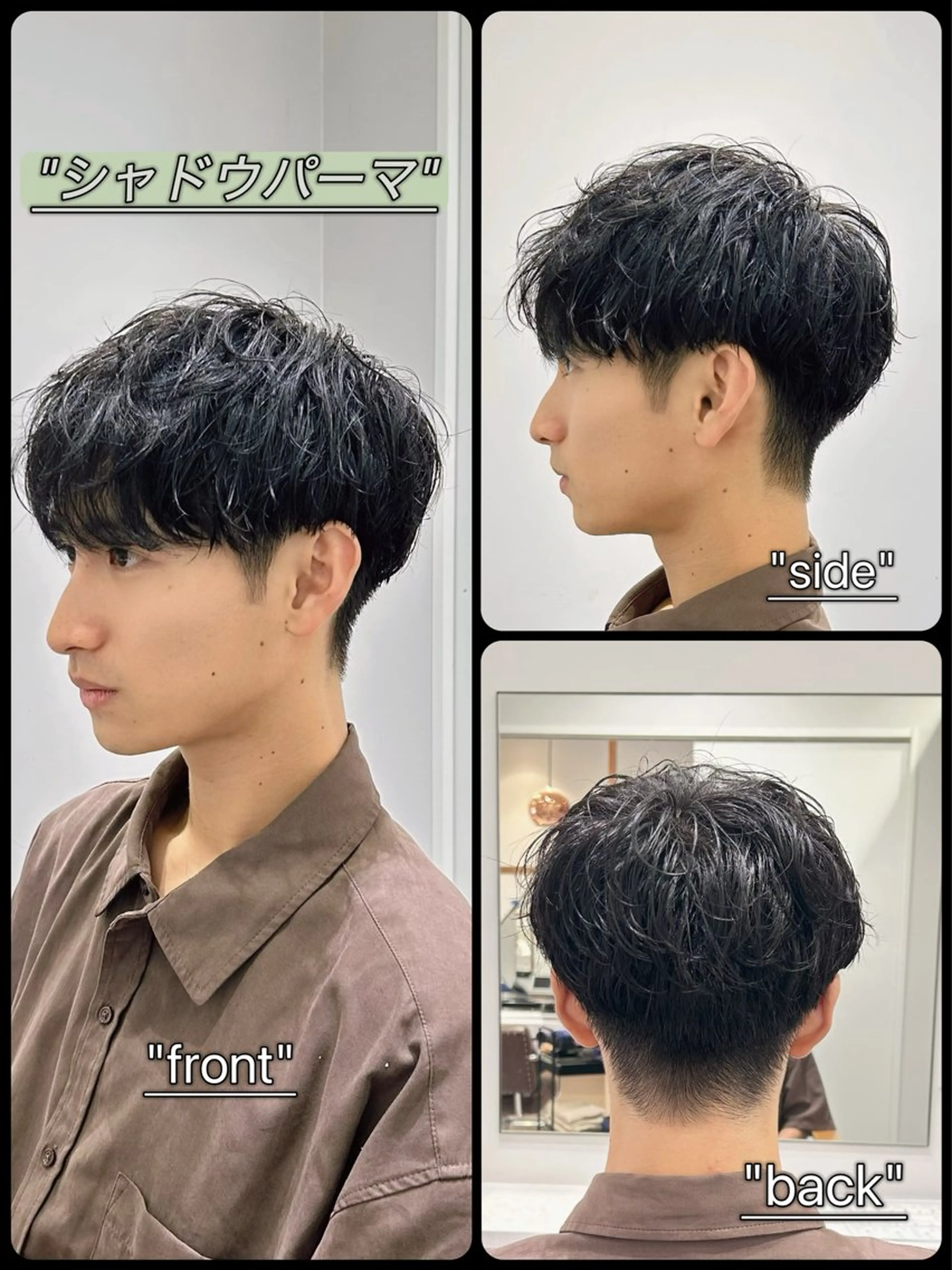 ショート パーマ メンズ calna by ELMO  上ノ井のヘアスタイル