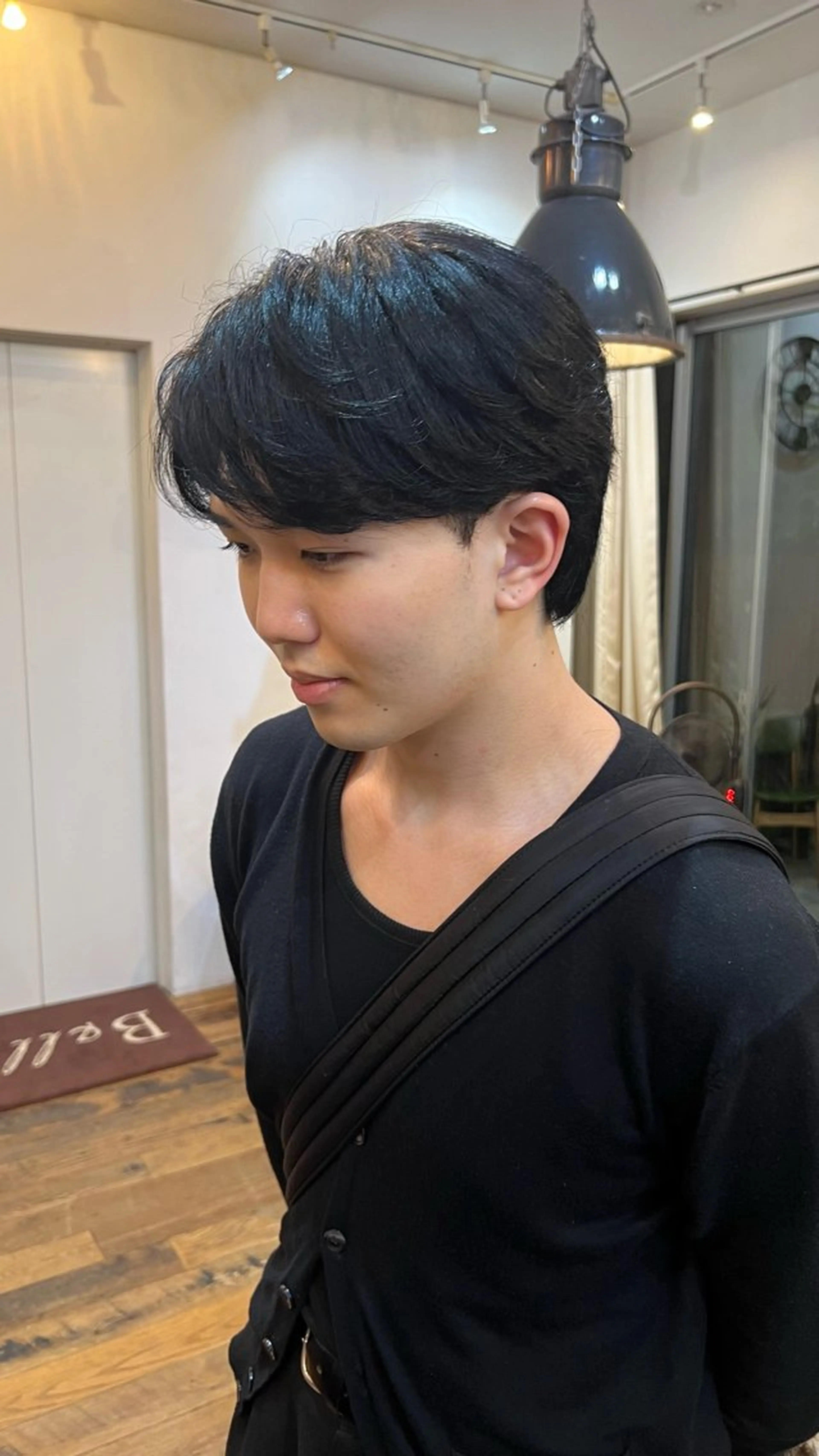 パーマ メンズ センターパート マッシュ メンズパーマ 縮毛矯正 ストレートパーマ belle   表参道　terrace所属・抜きっぱなしブロンド /ハイトーン/カナタのヘアスタイル