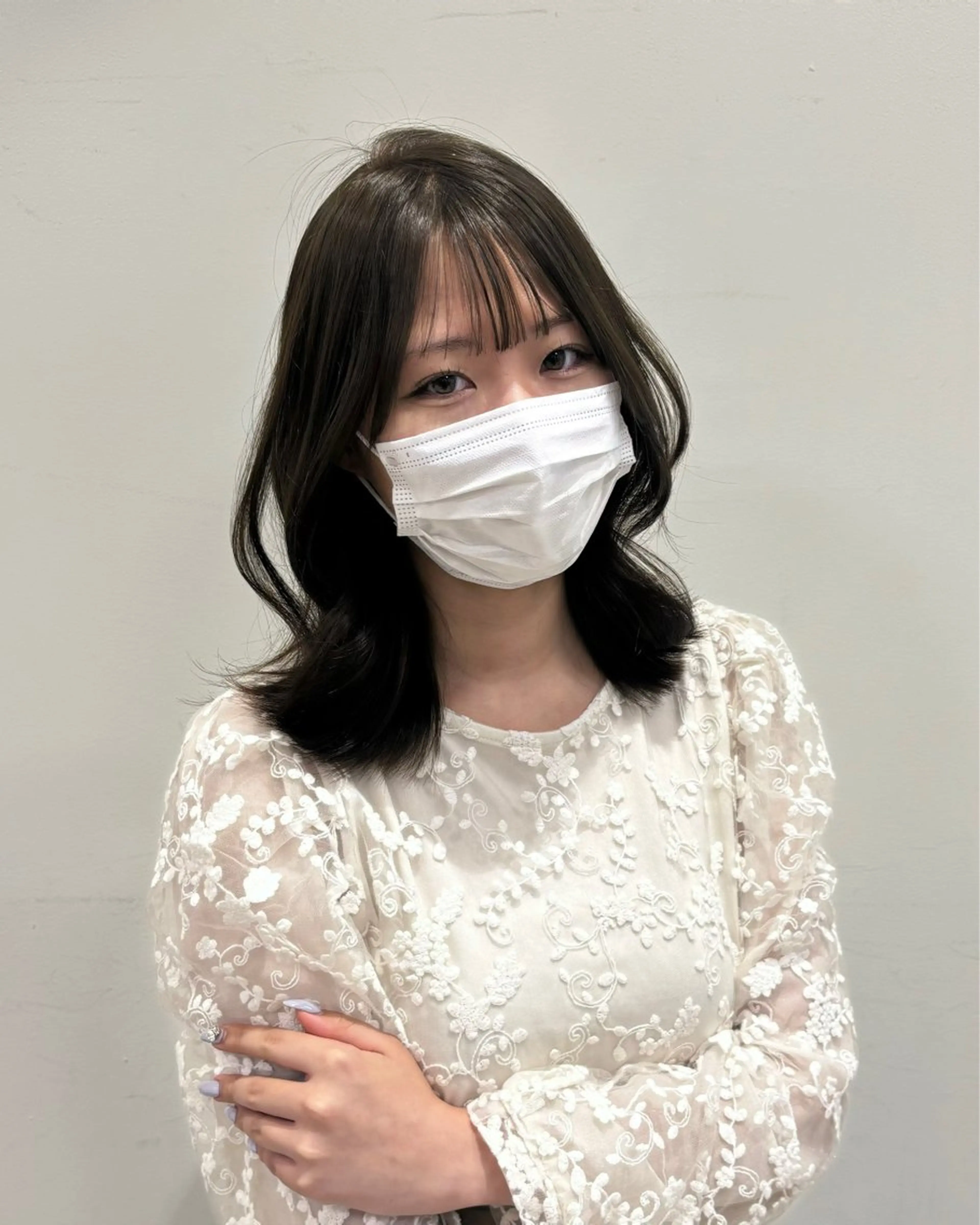 ミディアム 岡山 愛のヘアスタイル