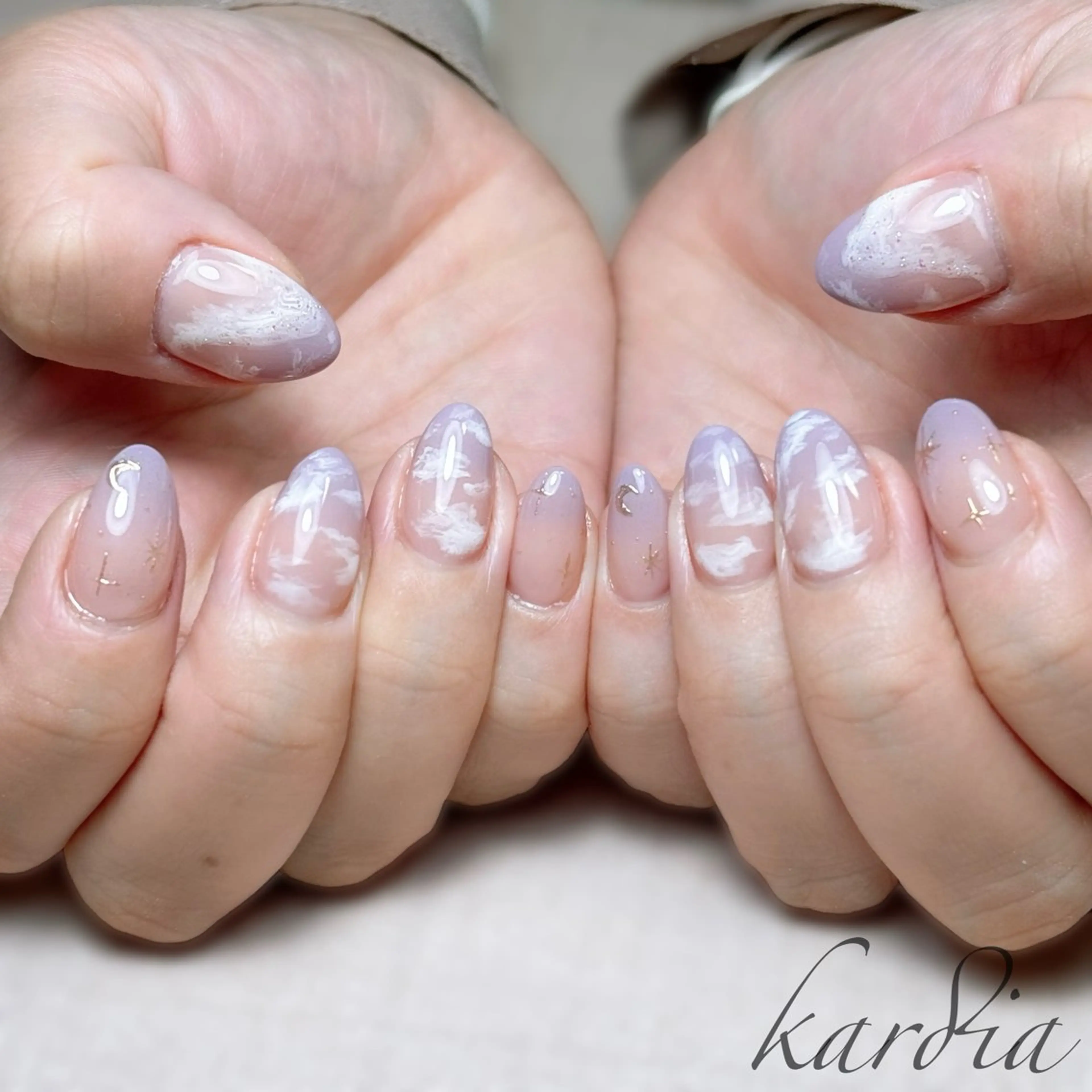 ネイル ハンドネイル καρδιά -ｶﾙﾃﾞｨｱ-のネイルデザイン