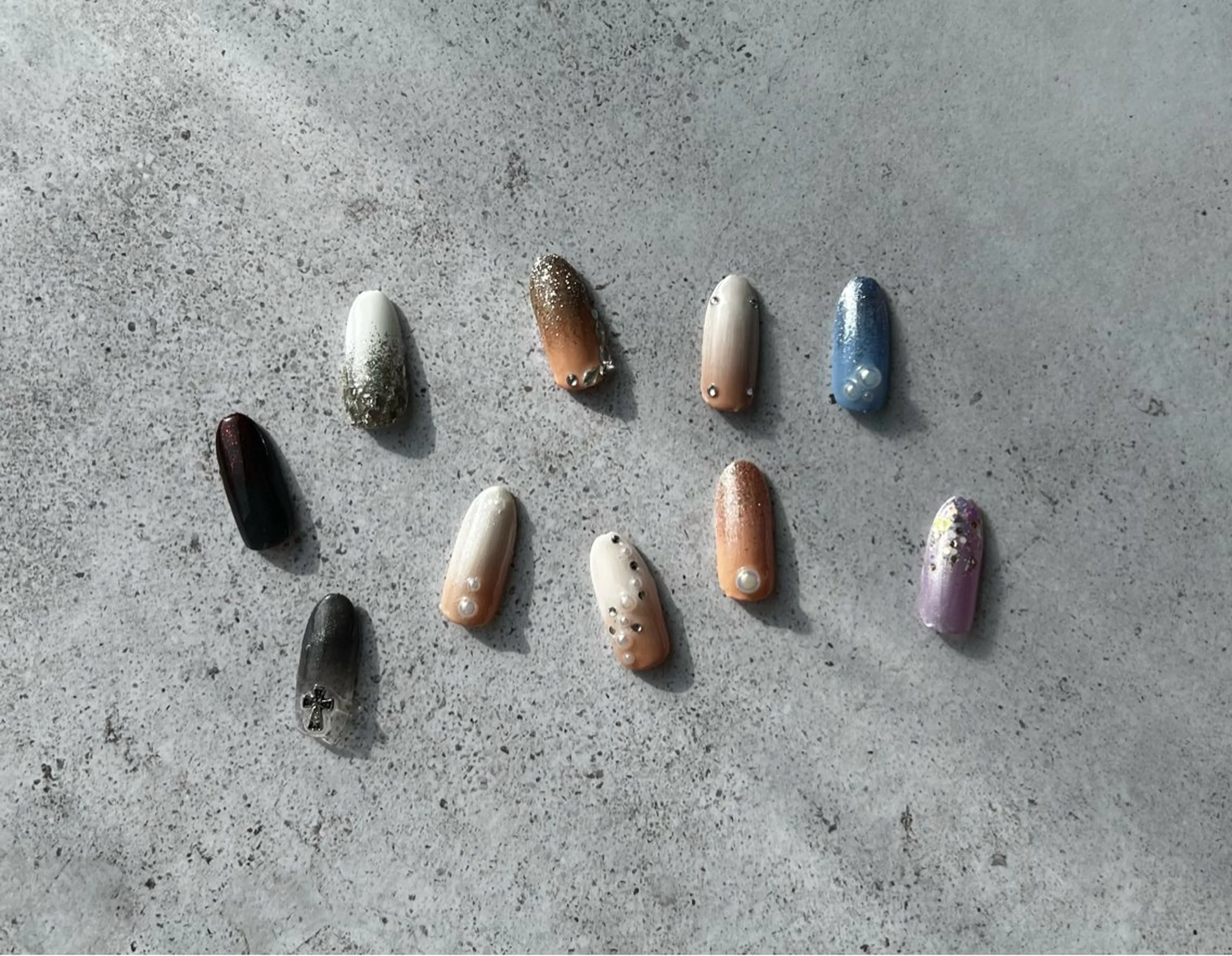 【オフ有】グラデーション+写真アート2本付 0円の写真