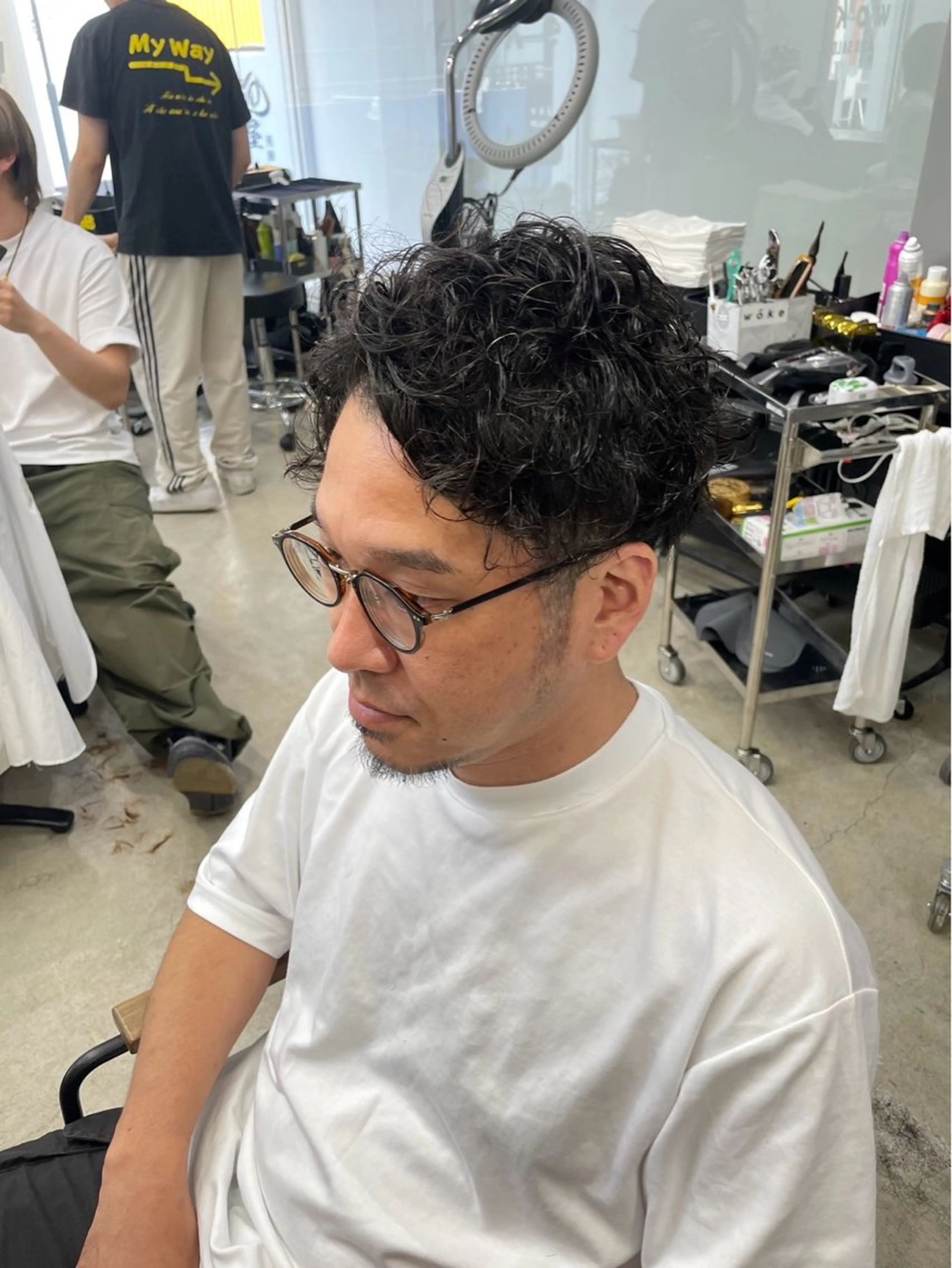 ショート パーマ メンズ カット パーマ メンズ専門サロン wokeのヘアスタイル