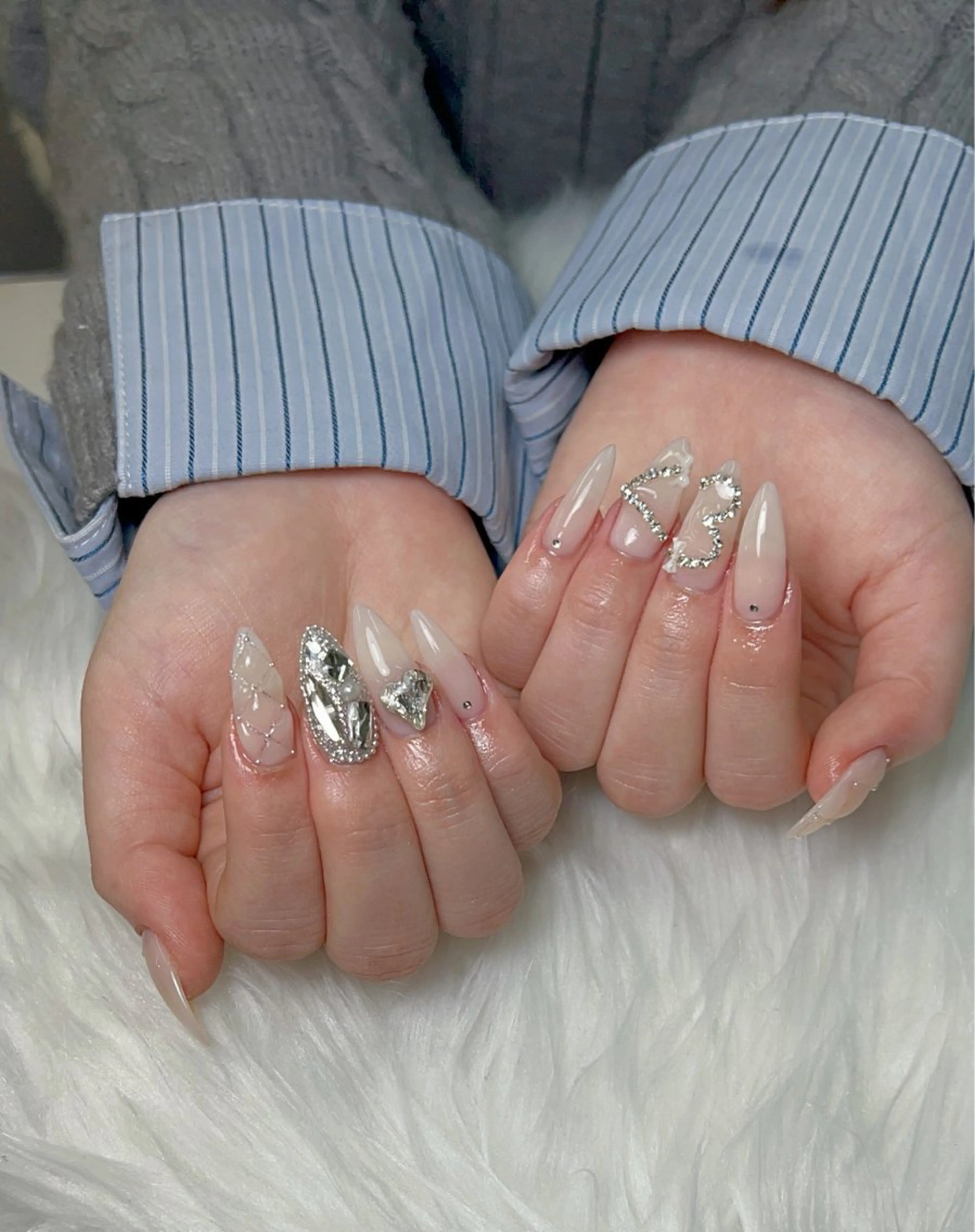 長さ出し、6本アート(ストーン、パーツ付け放題)の写真