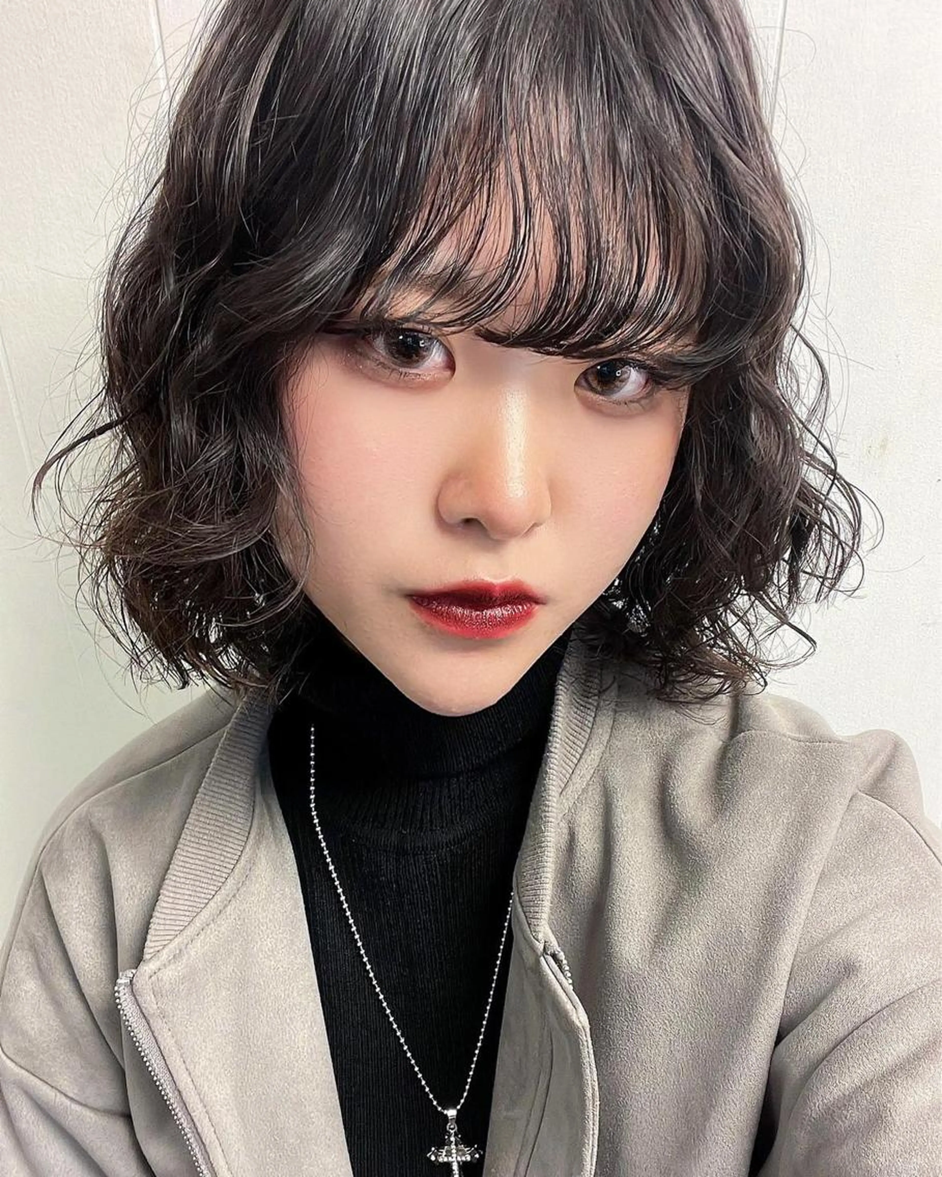 髪の長さ関係なし🫶【カット＋パーマ＋ケアカラー＋サービス1stepトリートメント】の写真