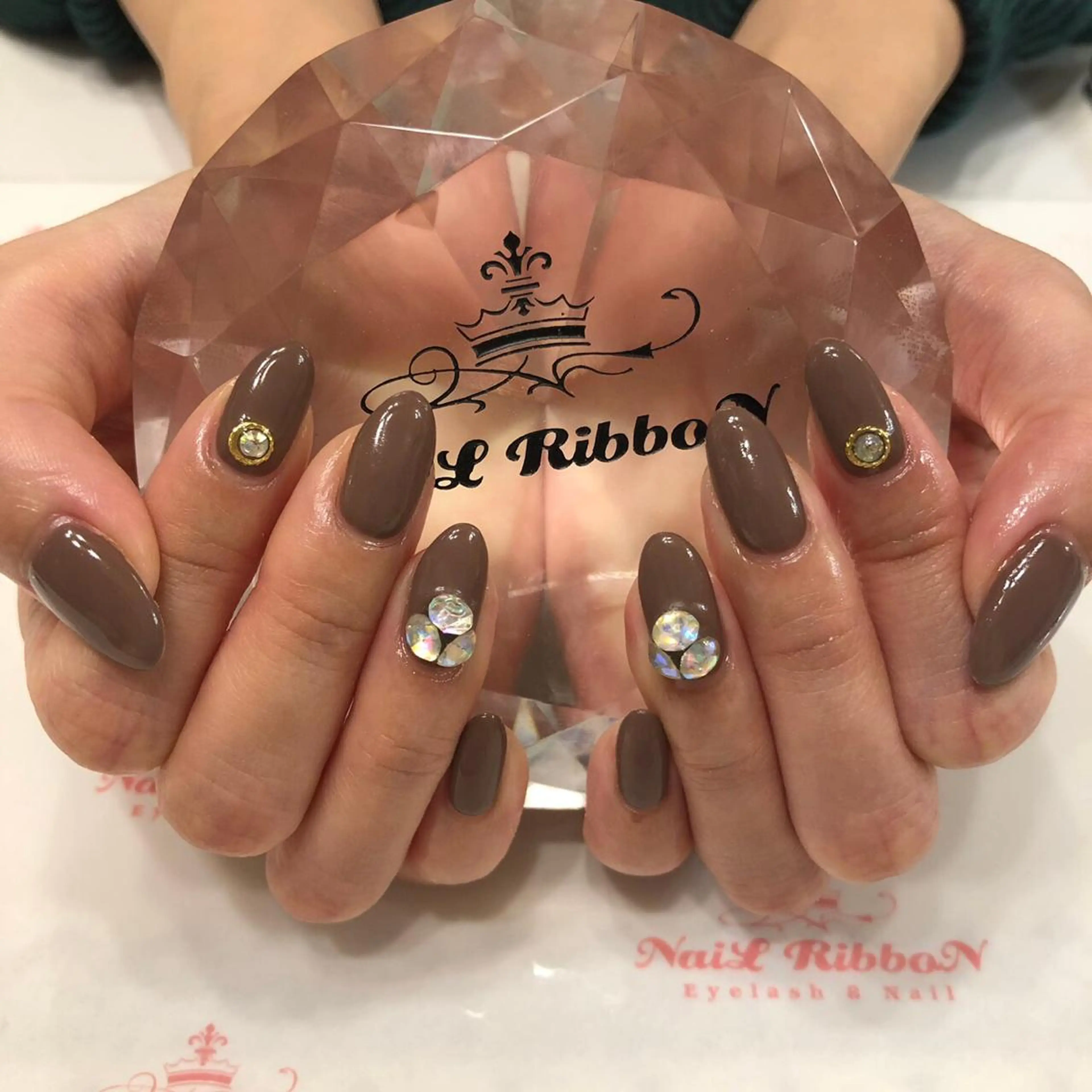 ネイル 春ネイル ネイルリボン 受付スタッフのネイルデザイン