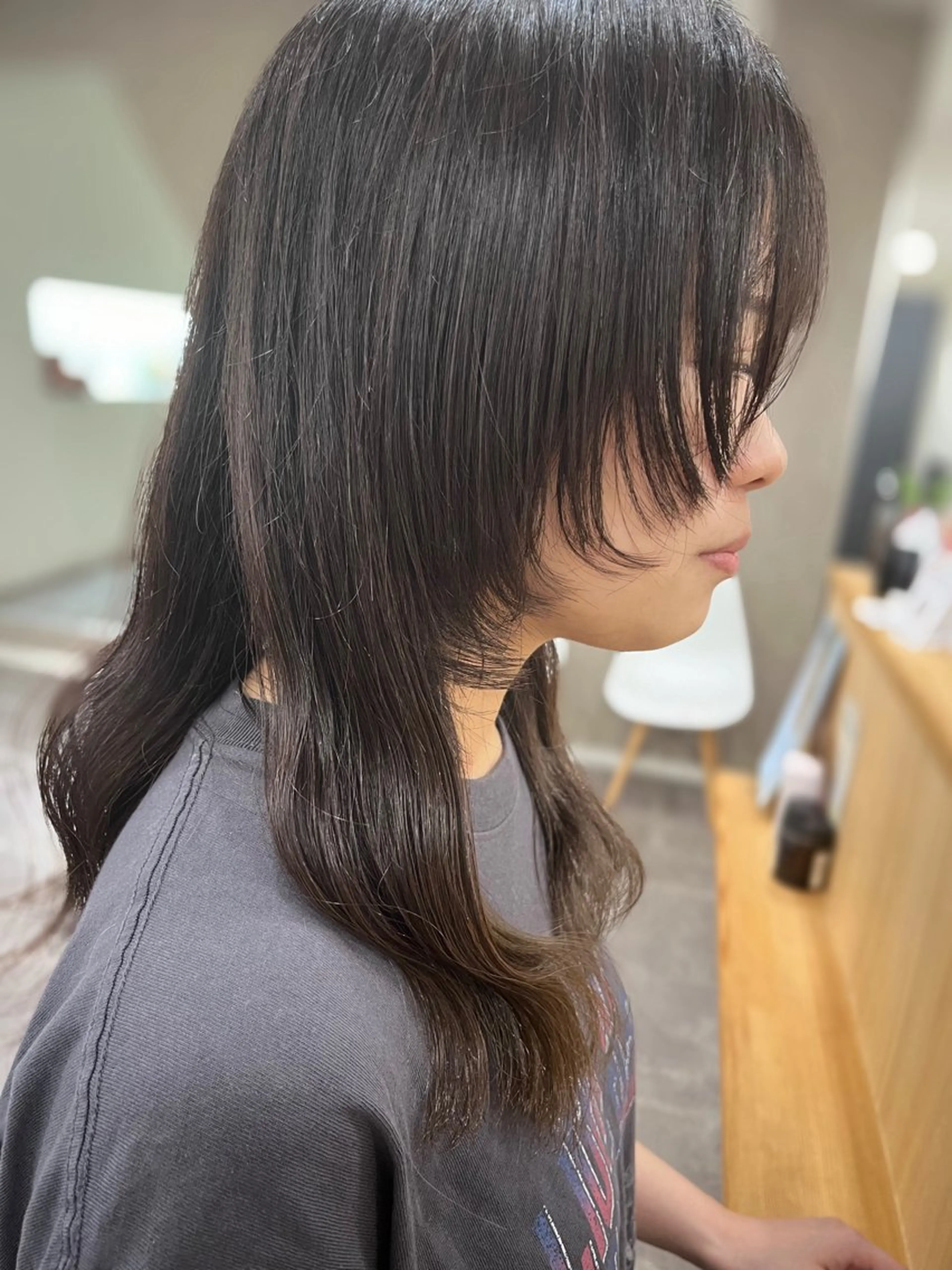 ロング 顔周りカット ロング ウルフカット カット ヘアカラー トリートメント kakko所属・(kakko) ayumiのヘアスタイル