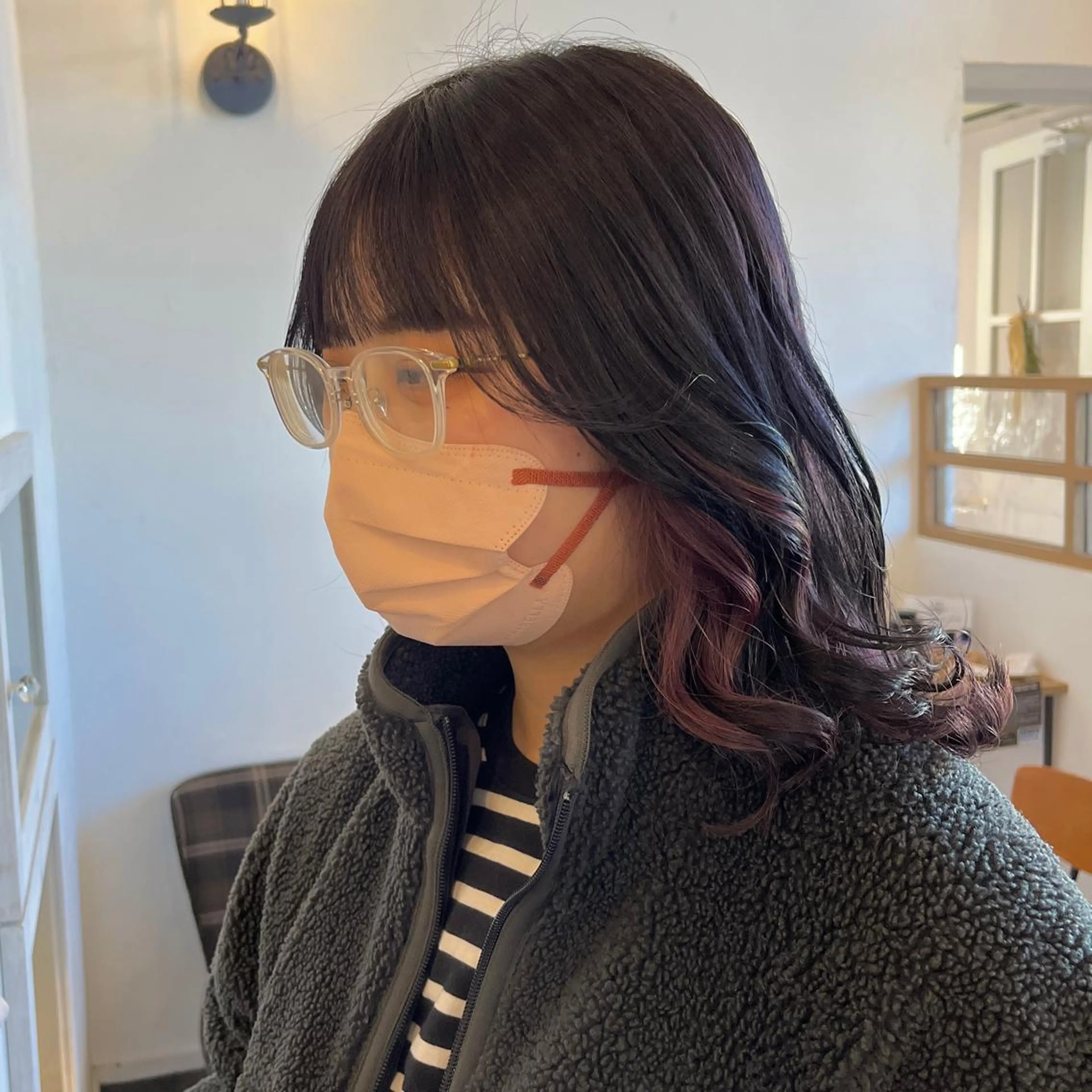 ミディアム カラー ブリーチ ラベンダーカラー ピンクカラー 伊藤ゆかり/髪質改善 /透明感カラーのヘアスタイル