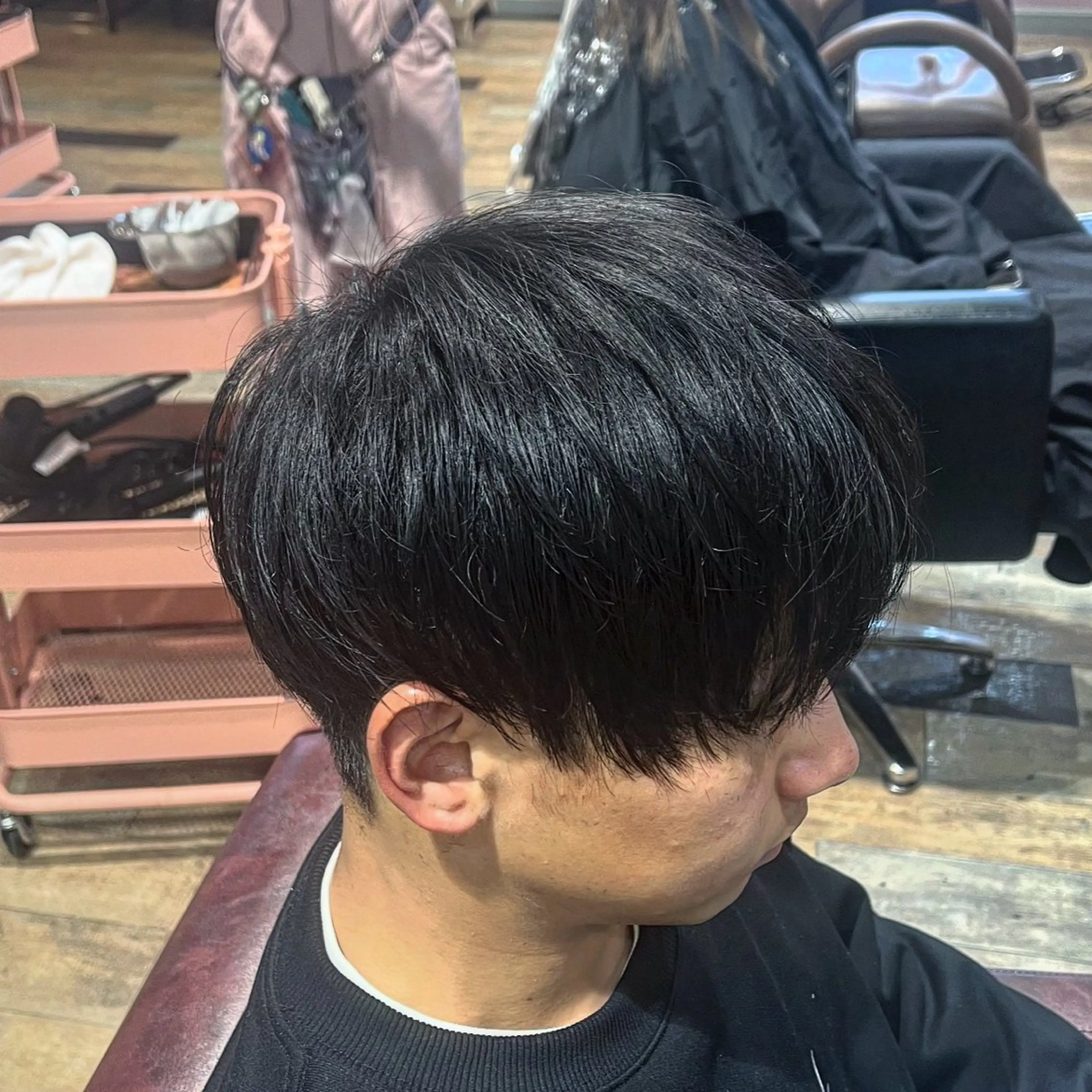 メンズ マッシュ カット ヘッドスパ ベージュカラー⌇﻿ くびれヘア.𐙚心音のヘアスタイル