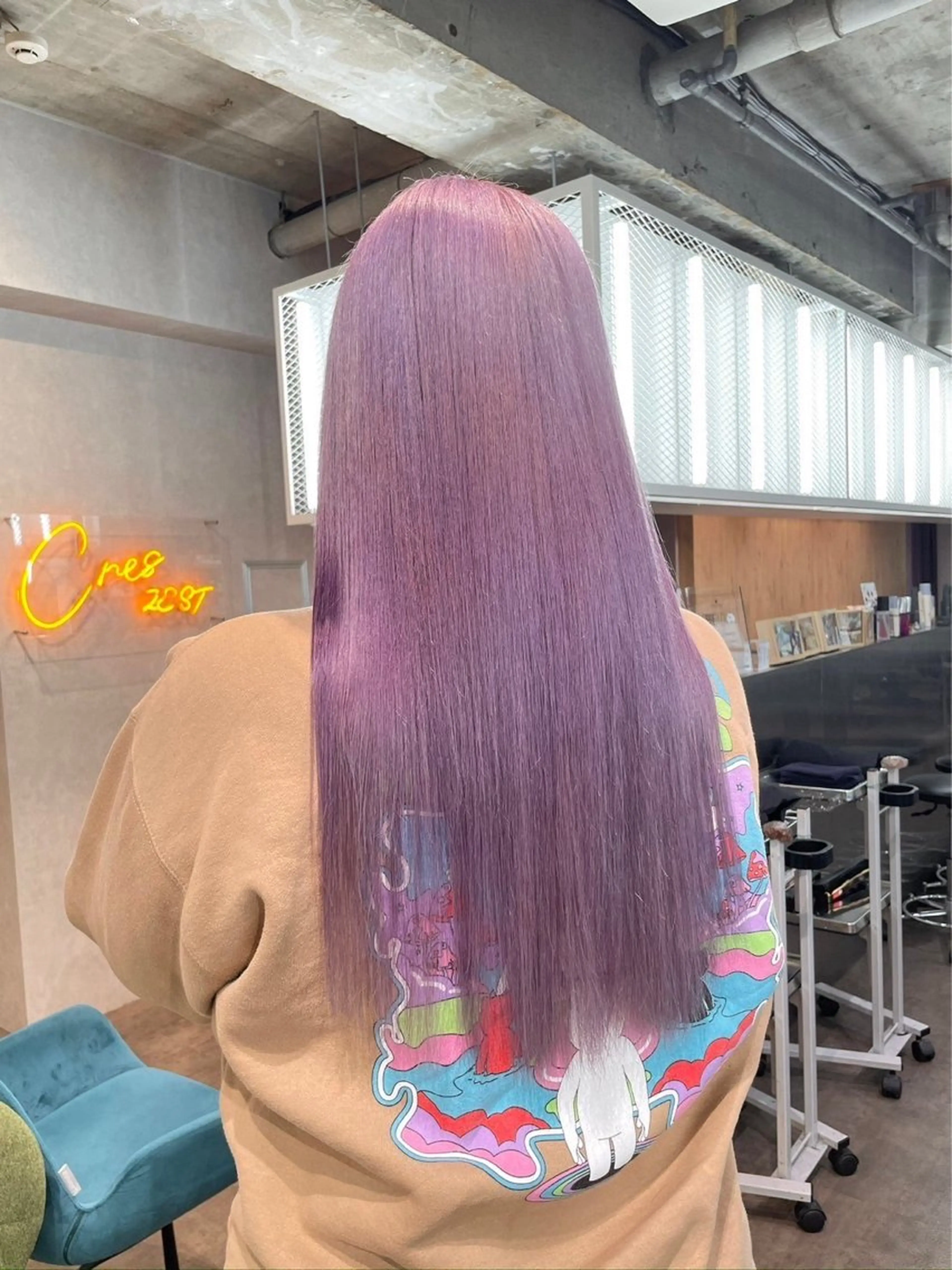 ロング ピンクラベンダー ヘアカラー 透明感モテスタイル 💞SHIORI💞のヘアスタイル